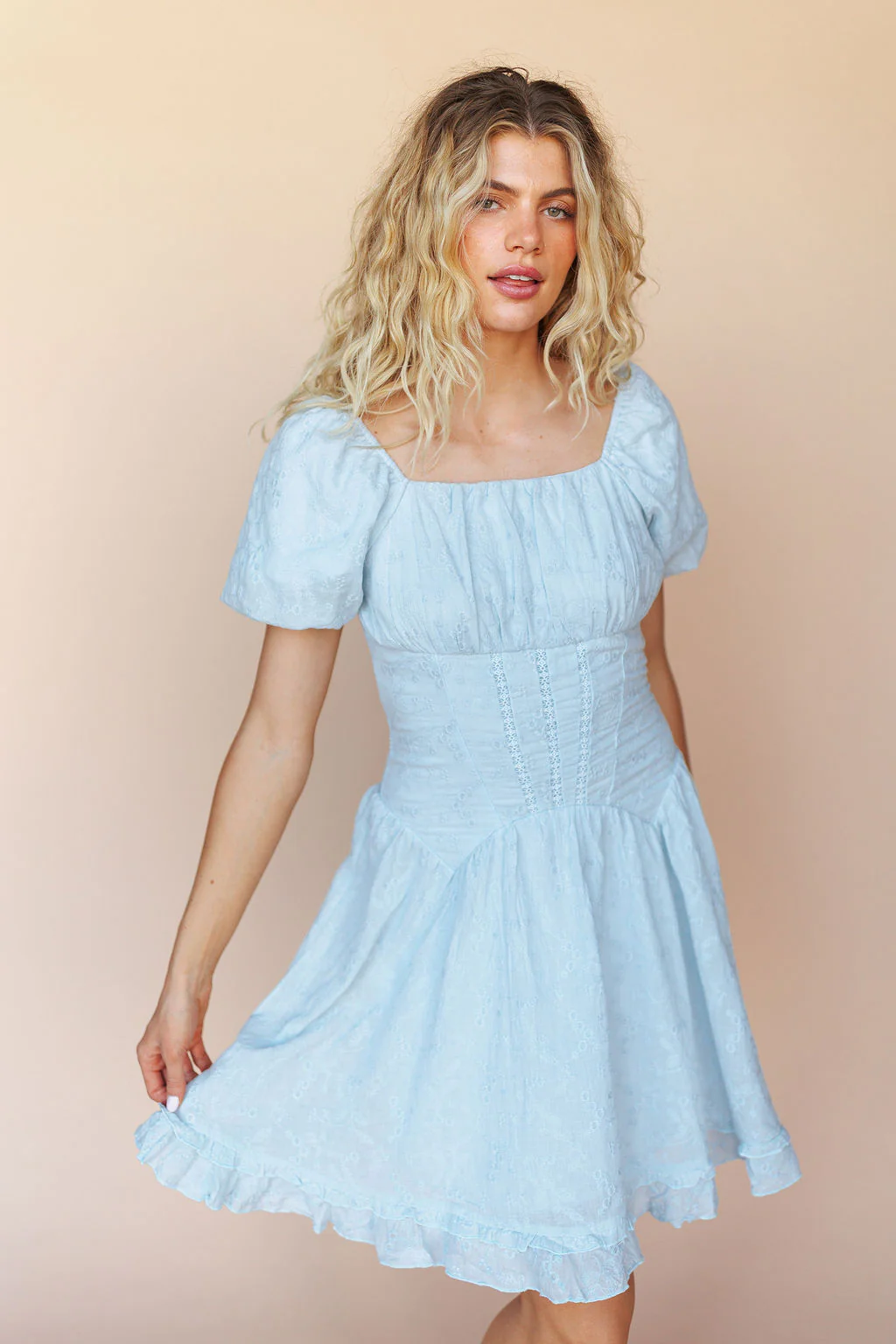 FINAL SALE - Anastasia Lace Dress In Baby Blue