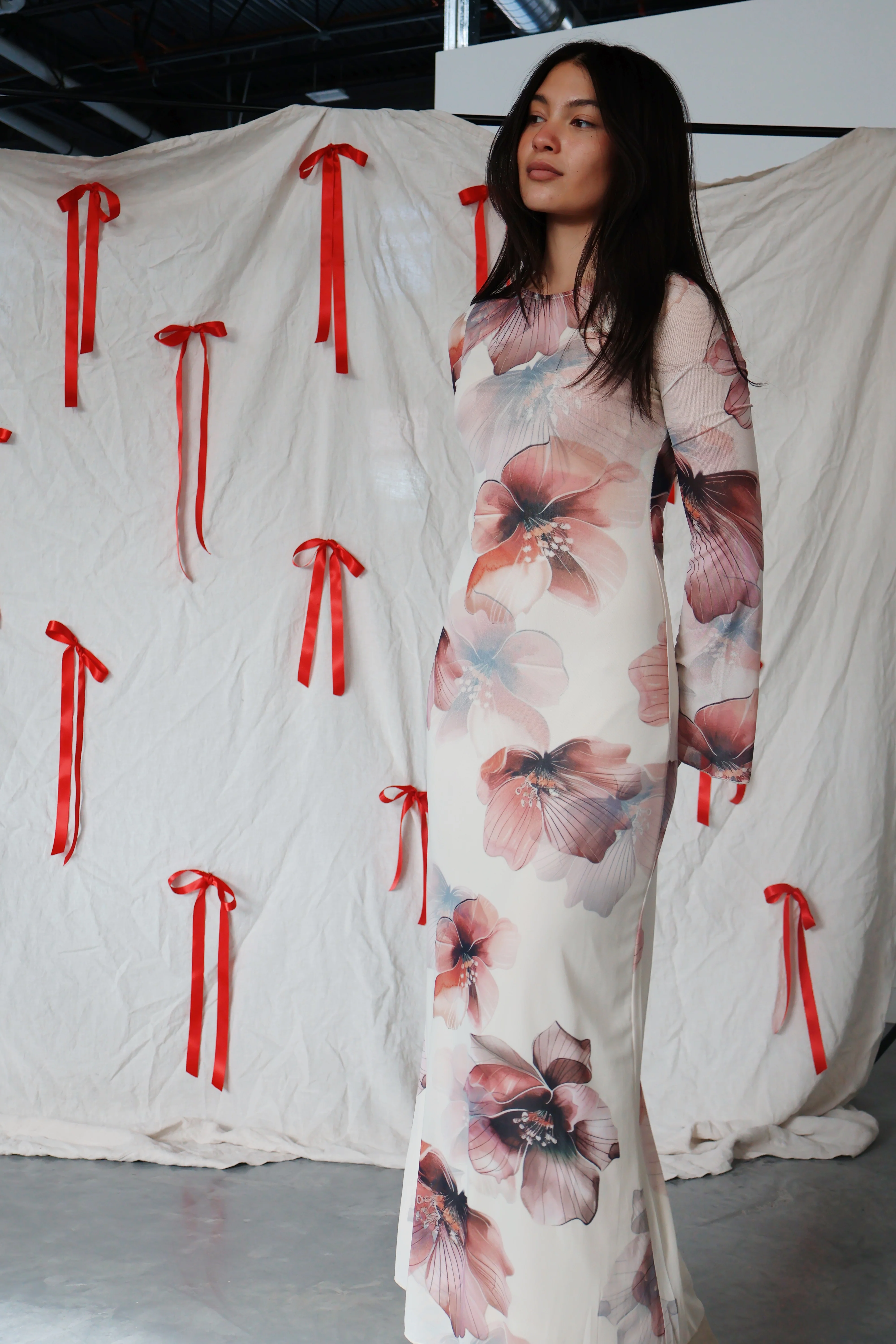 Ariana Mesh Maxi in Ivory - Image 6