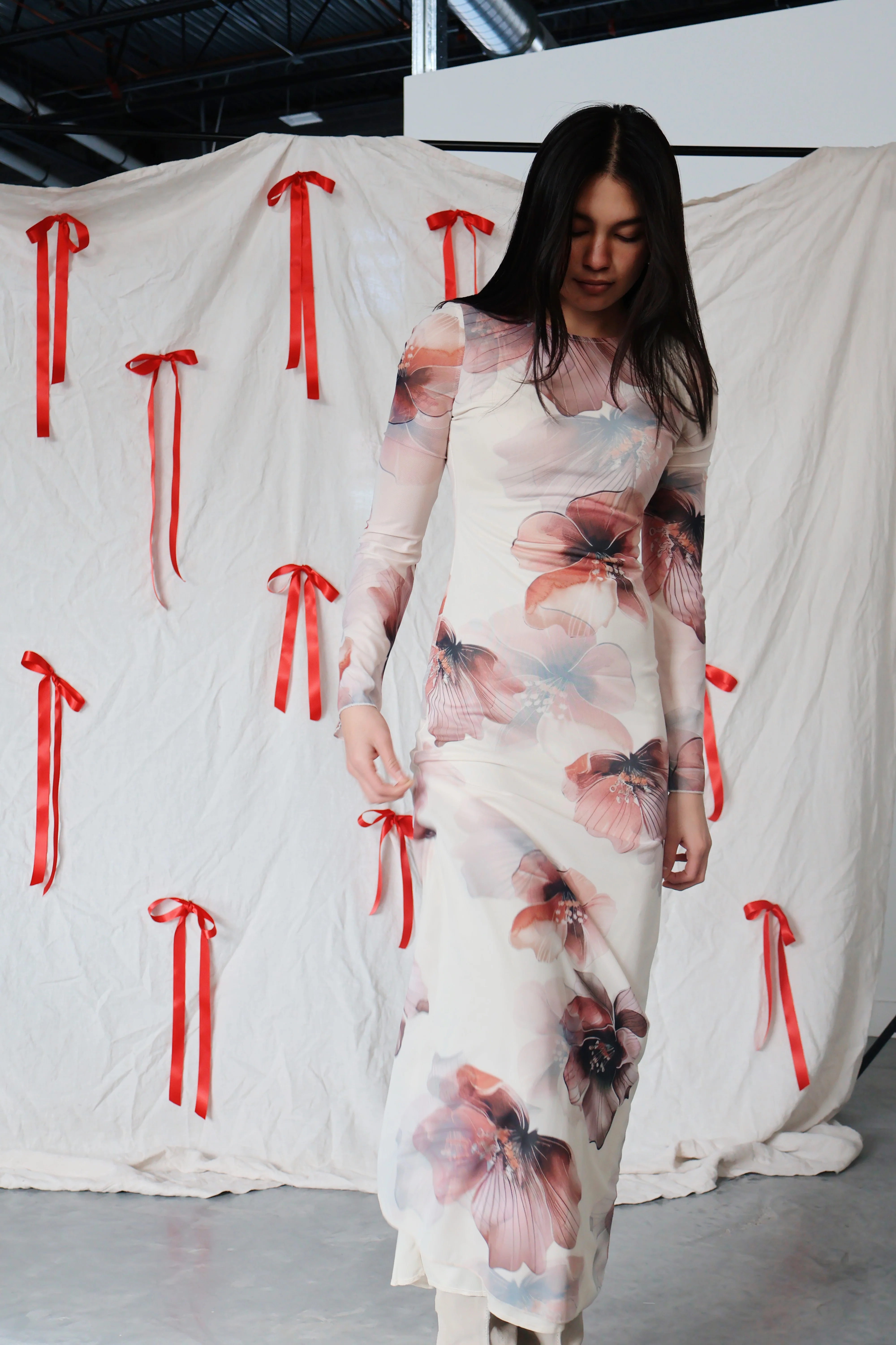 Ariana Mesh Maxi in Ivory - Image 7