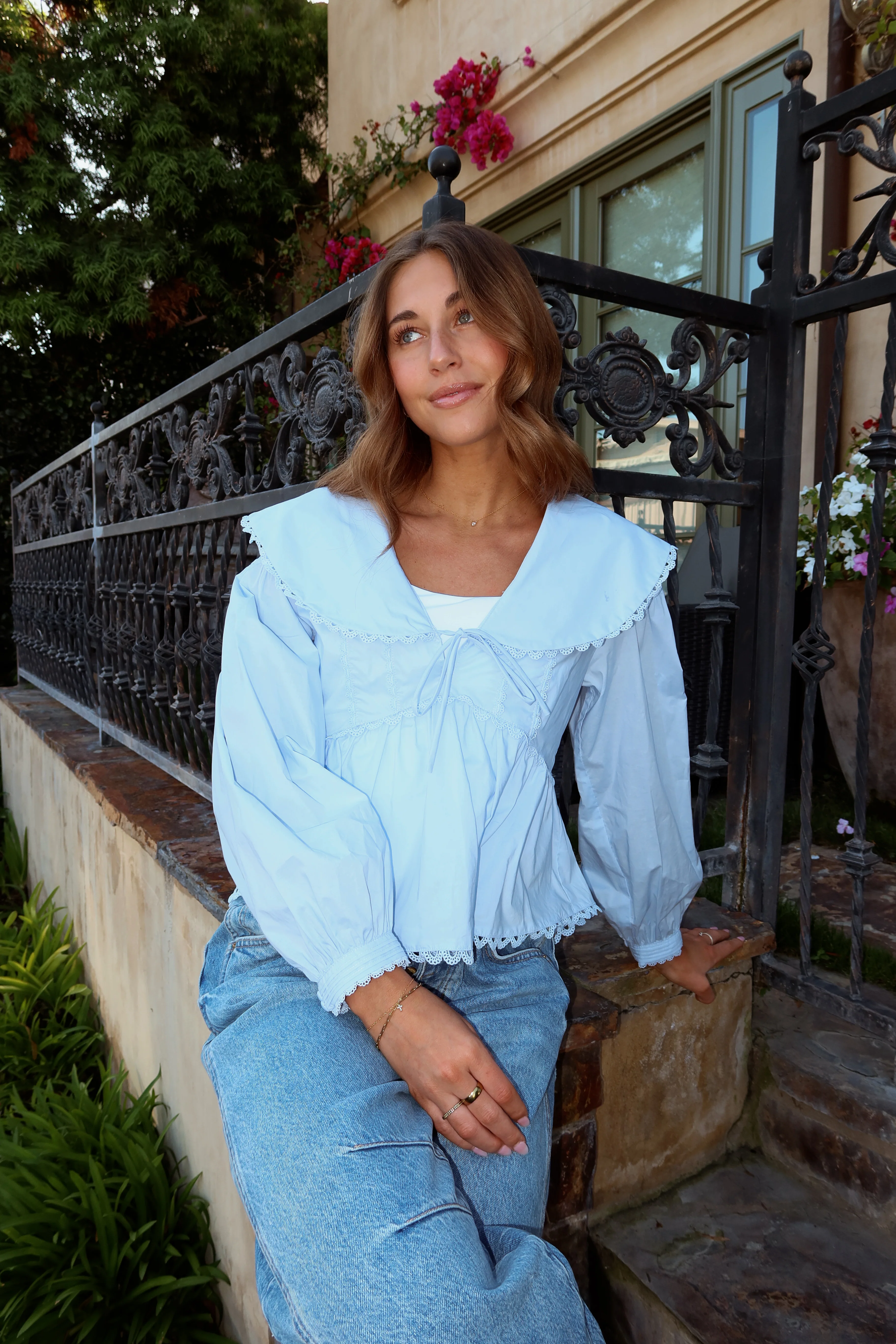 FINAL SALE - Audrey Cotton Poplin Blouse