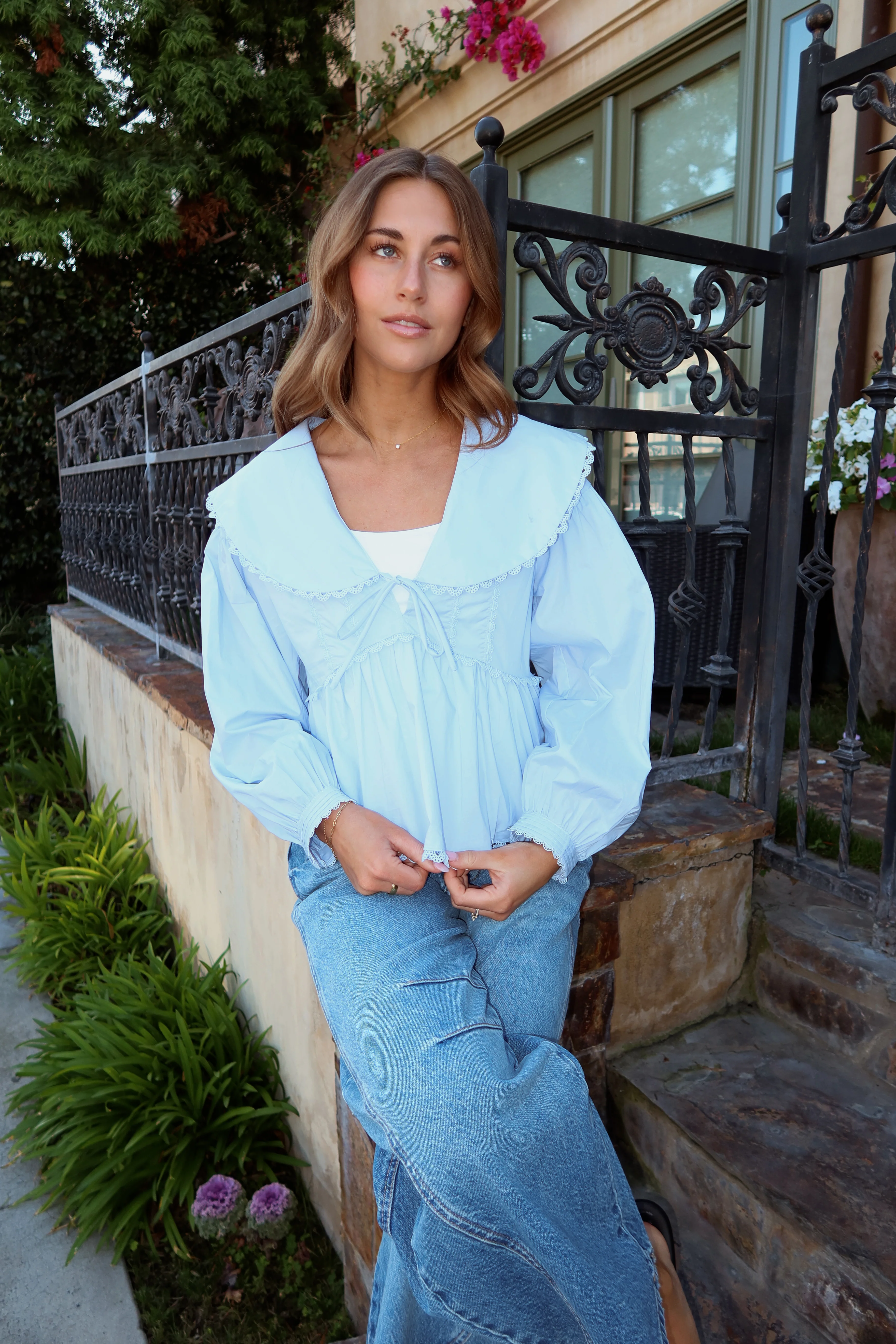 FINAL SALE - Audrey Cotton Poplin Blouse - Image 4