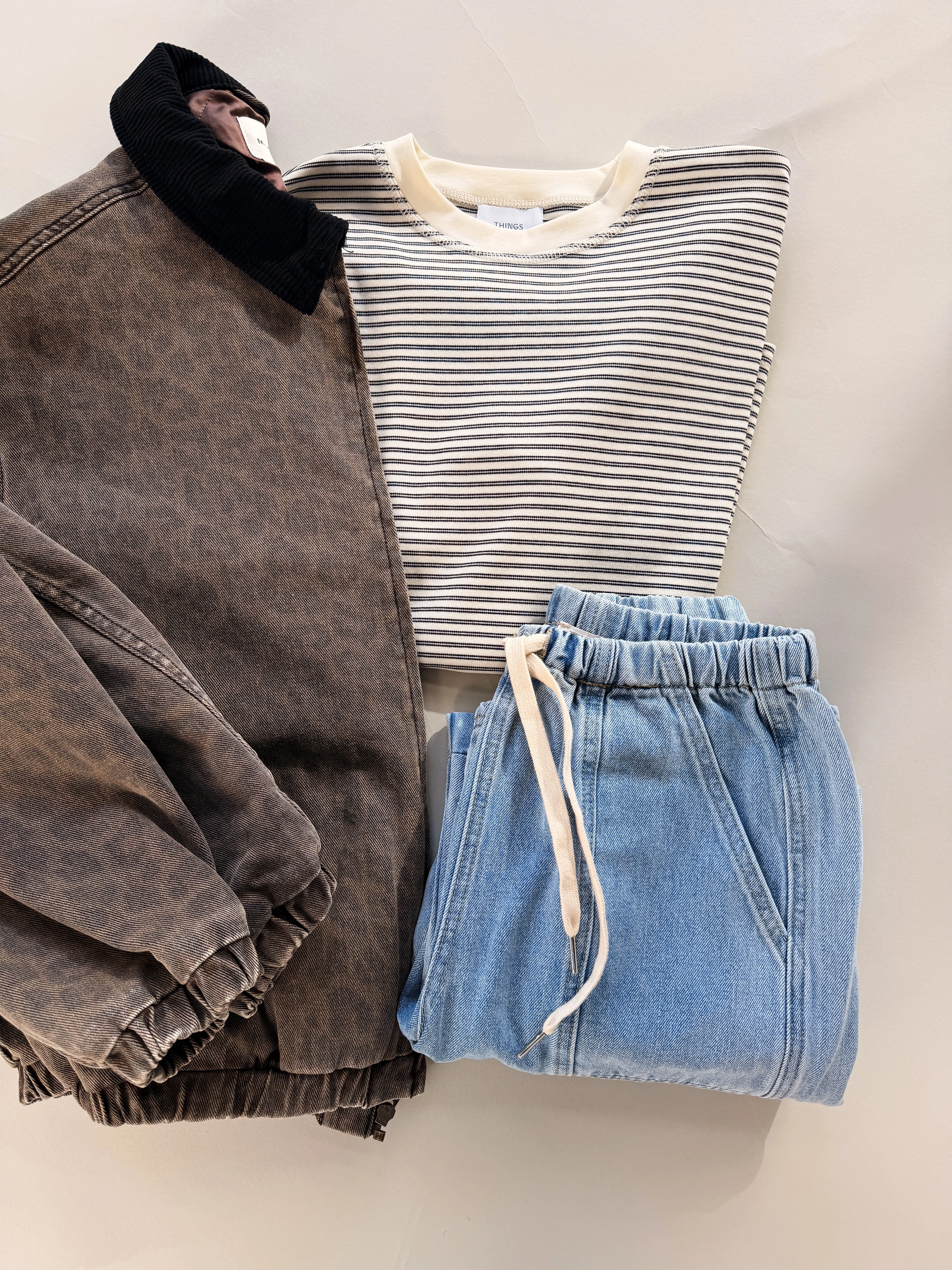 Billie Stripe Tee in Ivory - Image 4