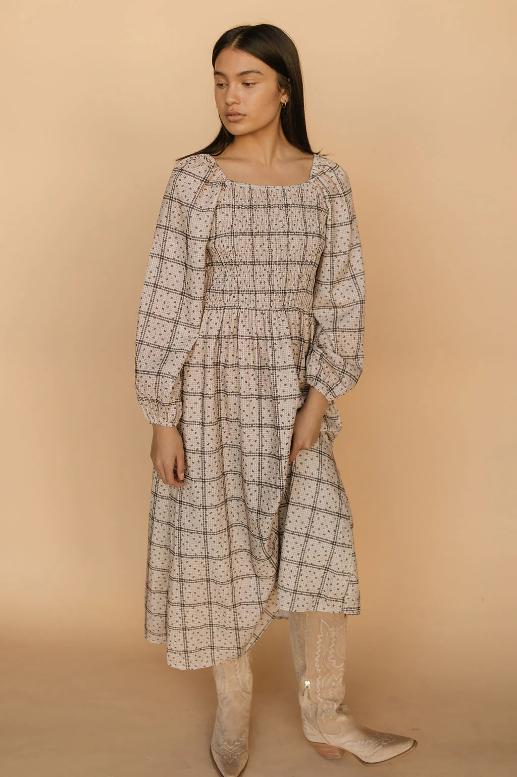 FINAL SALE - Blakely Plaid Smocked Dress