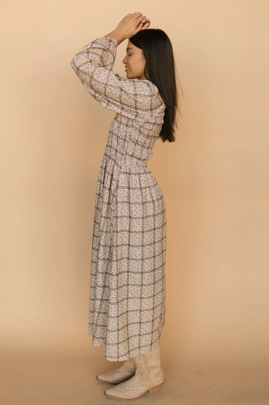 FINAL SALE - Blakely Plaid Smocked Dress - Image 5