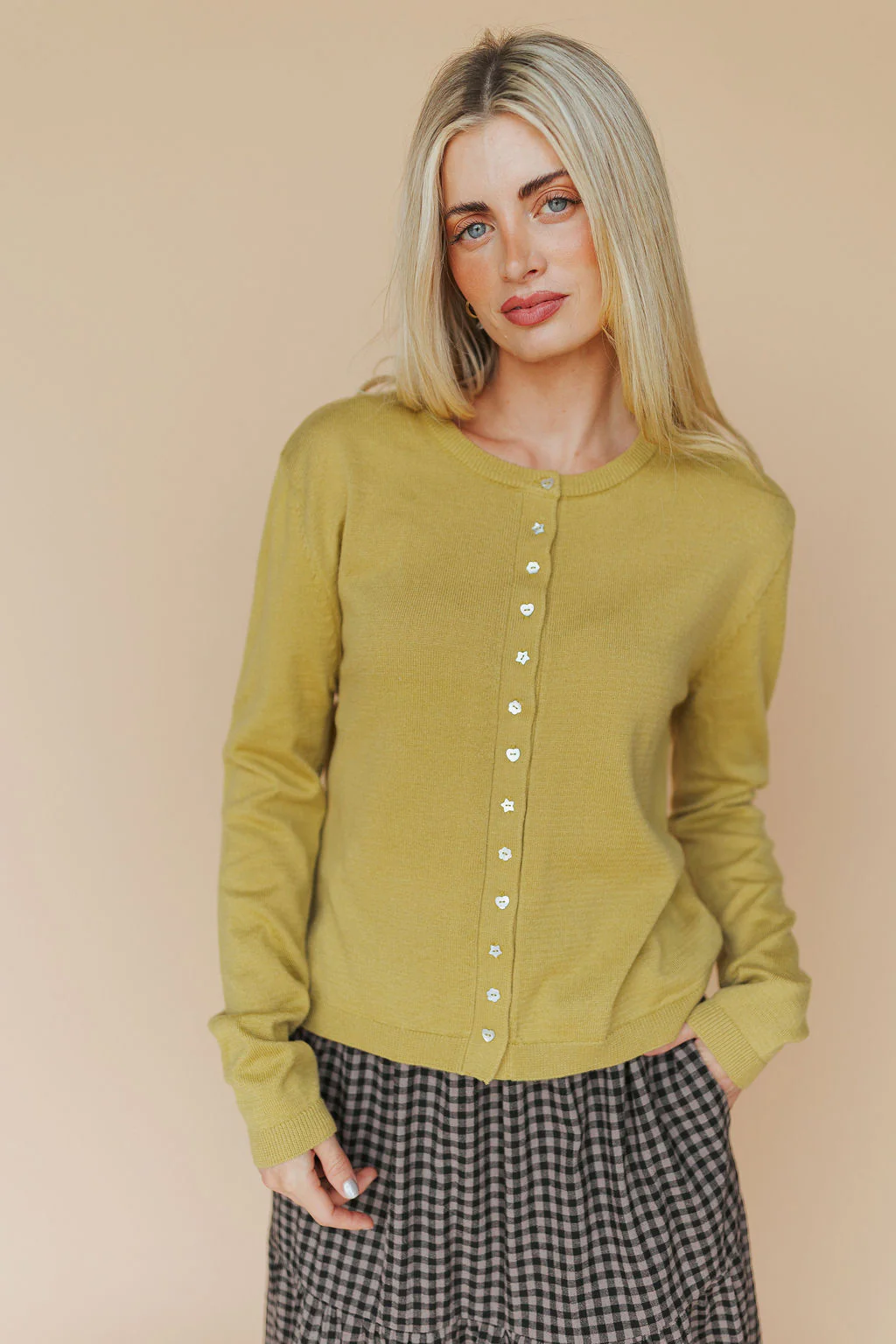 Blythe Cardigan in Chartreuse - Image 3