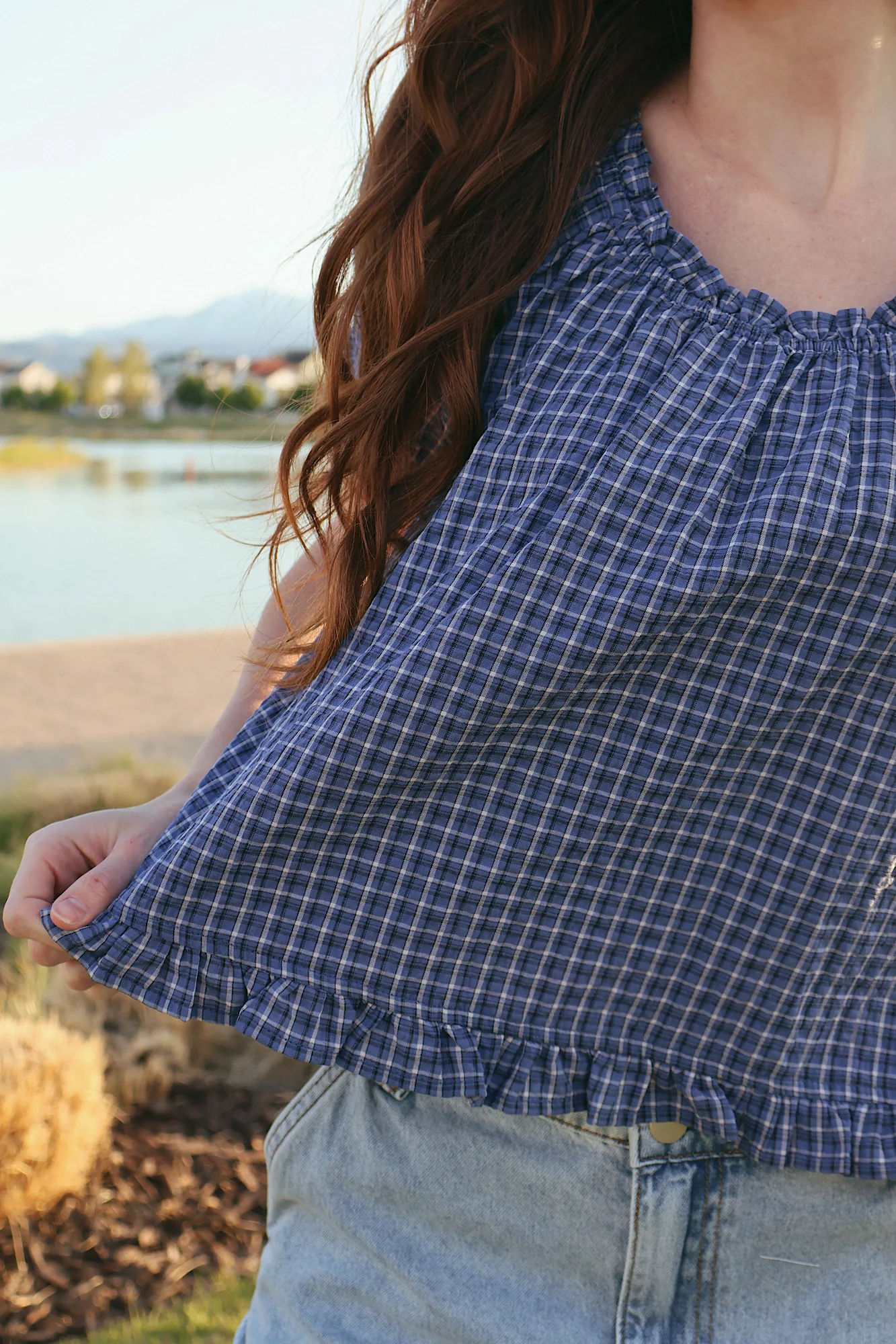 Bonnie Seersucker Plaid Blouse - Image 12