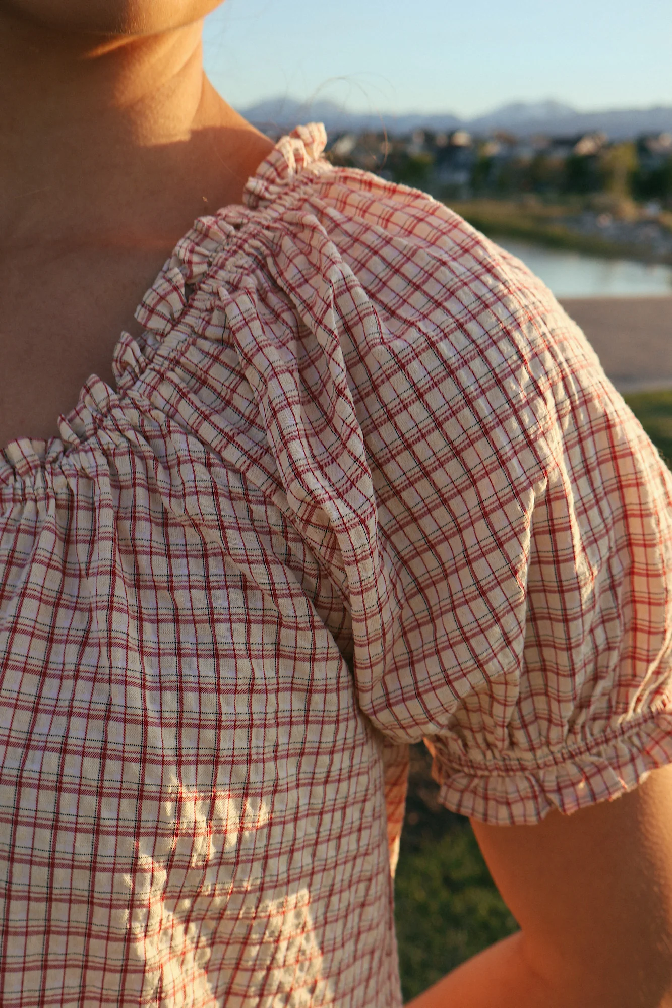 Bonnie Seersucker Plaid Blouse - Image 3