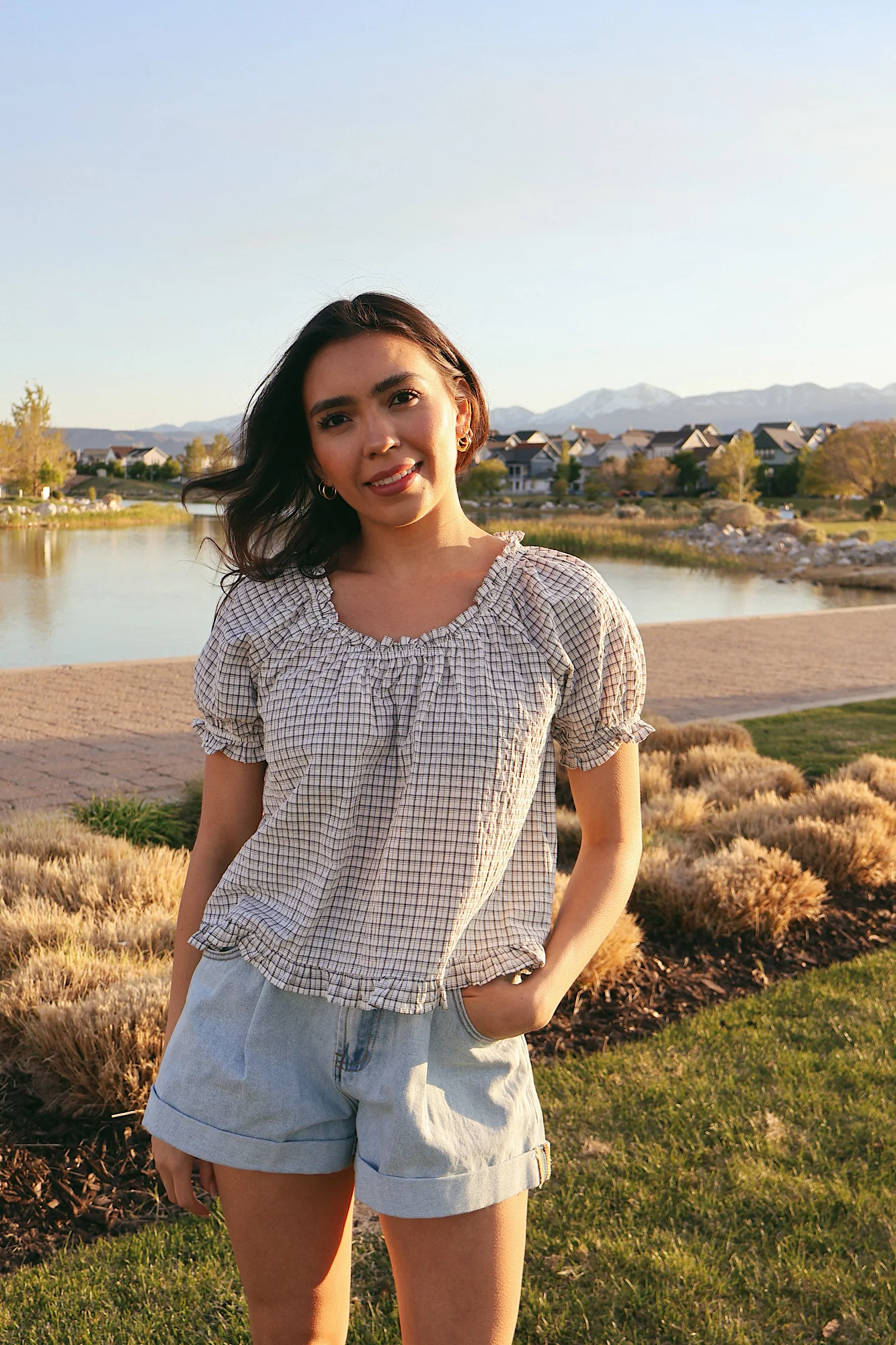 Bonnie Seersucker Plaid Blouse - Image 8