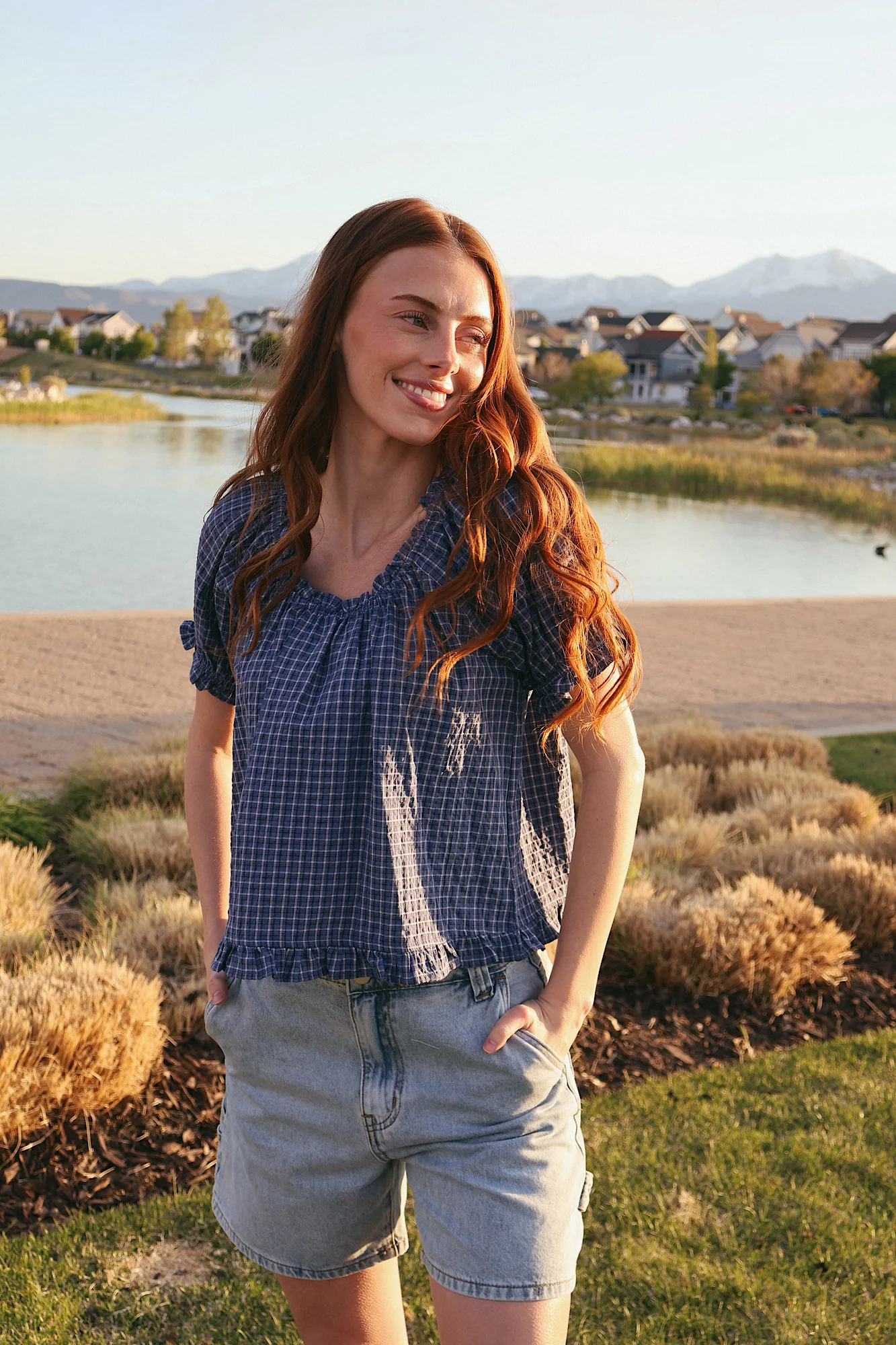 Bonnie Seersucker Plaid Blouse - Image 9