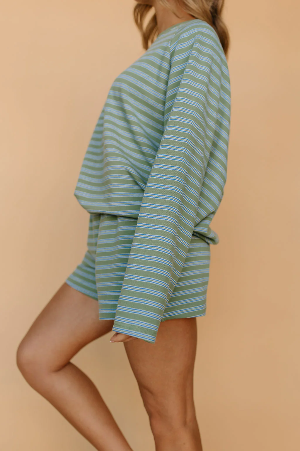 Britton Stripe Shorts in Sage - Image 4