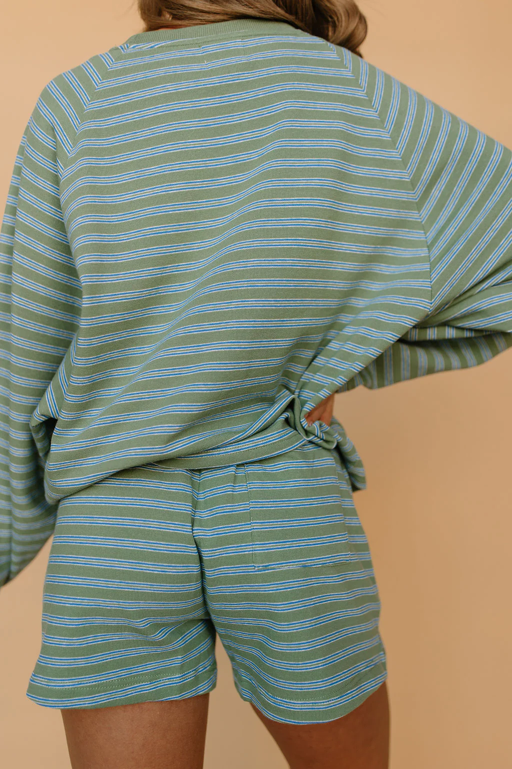 Britton Stripe Shorts in Sage - Image 5