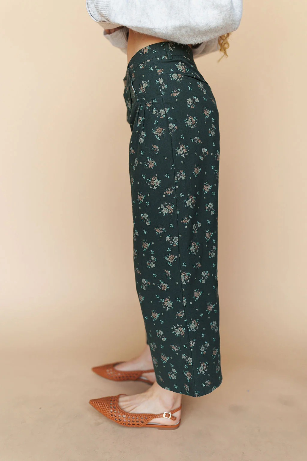 Charlie Floral Pants in Hunter Green - Image 2