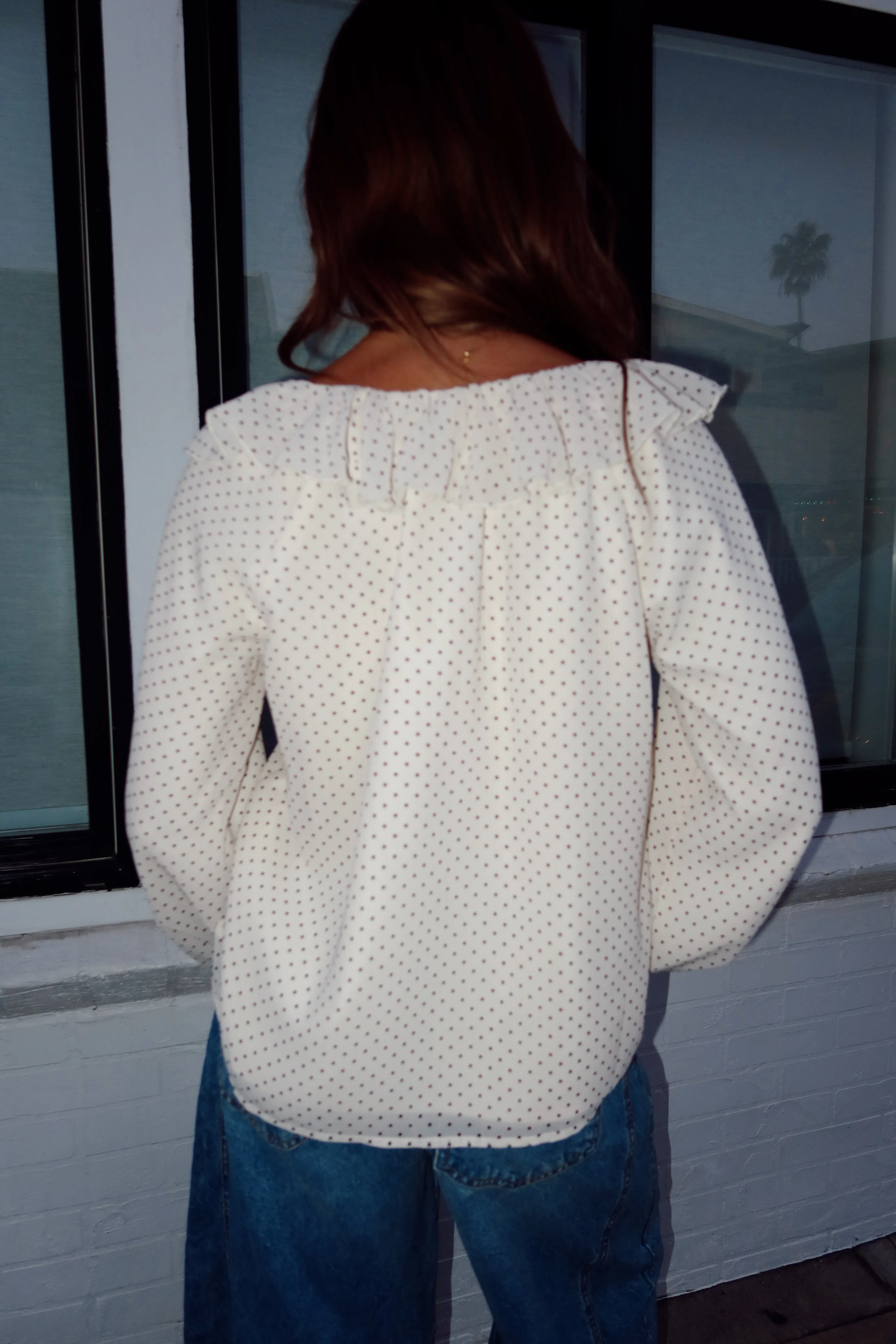 Cherie Polka Dot Ruffle Top - Image 3