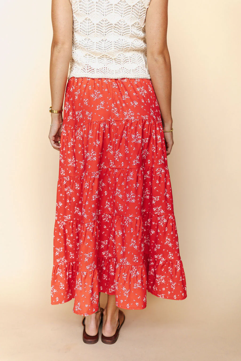 FINAL SALE - Cherry Blossom Maxi Skirt in Red - Image 3