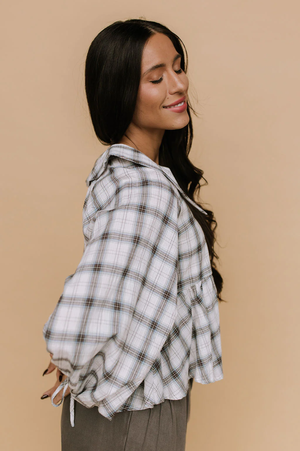 FINAL SALE - Corinne Plaid Peplum - Image 5