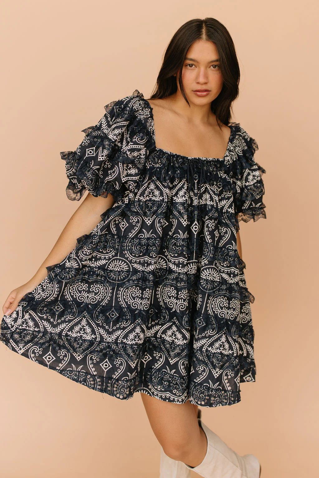 FINAL SALE - Creme Brulace Dress in Navy - Image 2
