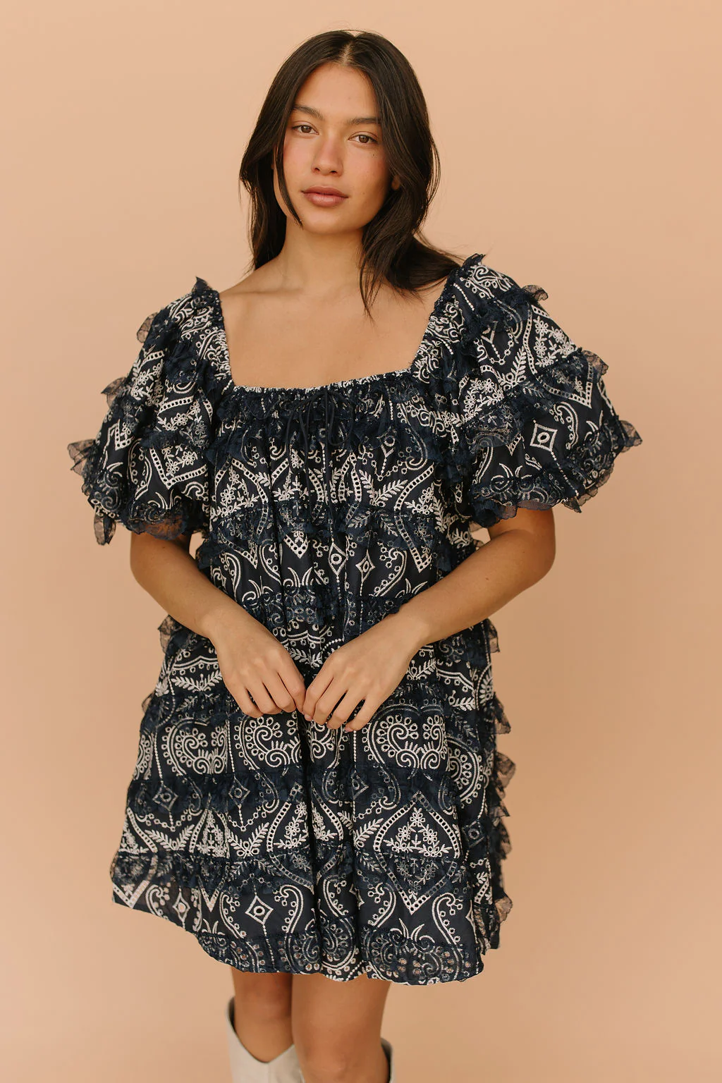 FINAL SALE - Creme Brulace Dress in Navy - Image 3