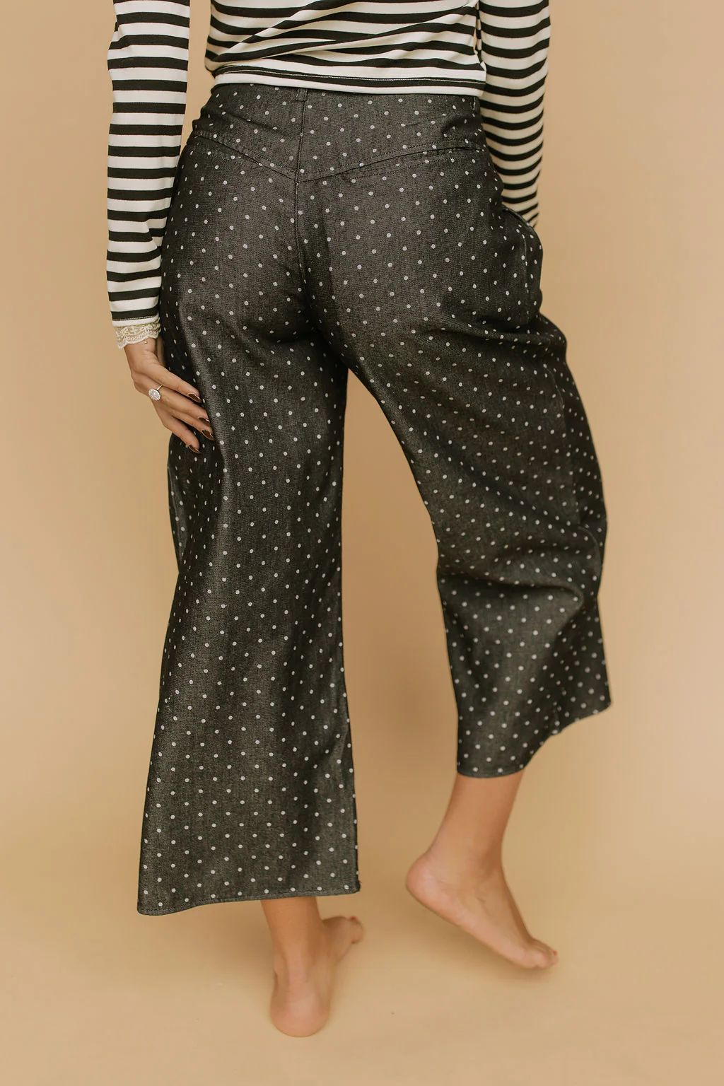 FINAL SALE - Denim Dot Pants in Black - Image 2
