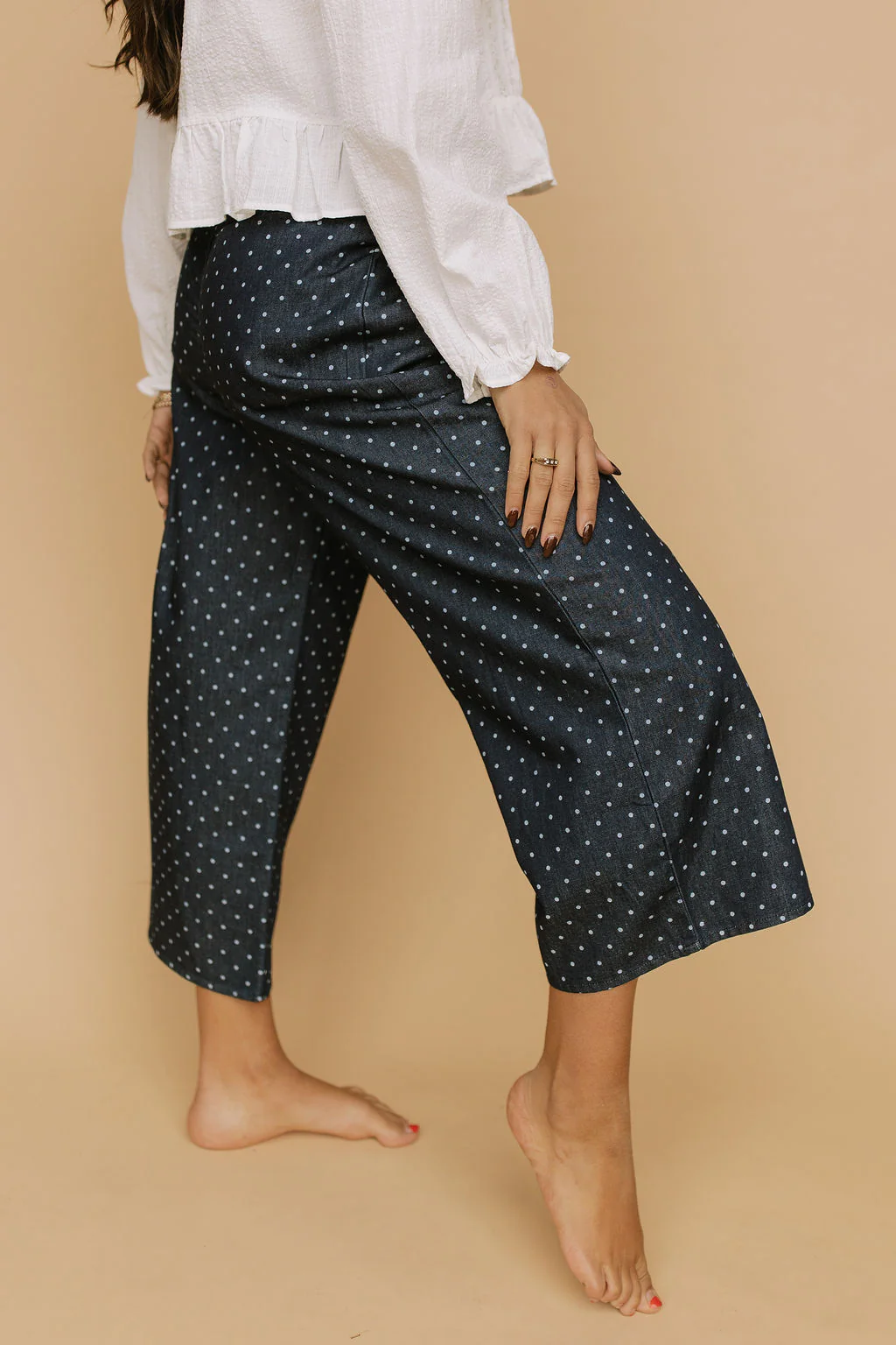FINAL SALE - Denim Dot Pants in Blue - Image 2