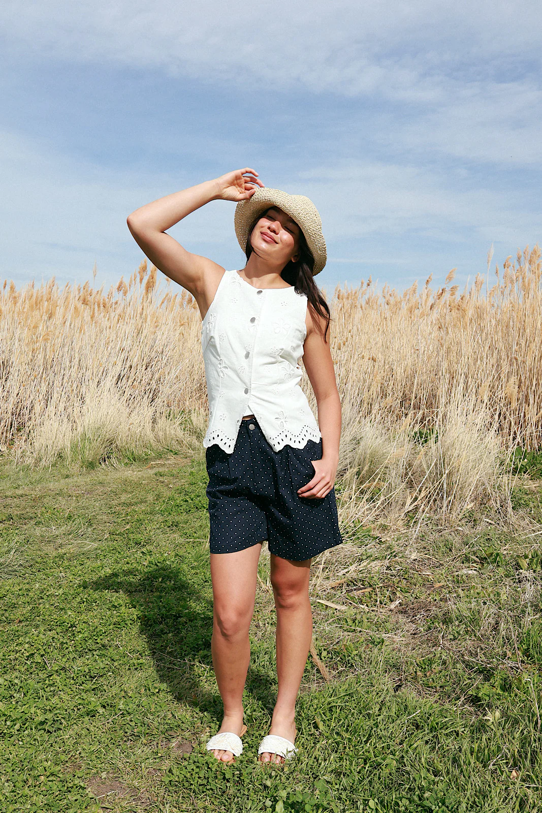 Dotted Shorts in Navy - Image 5