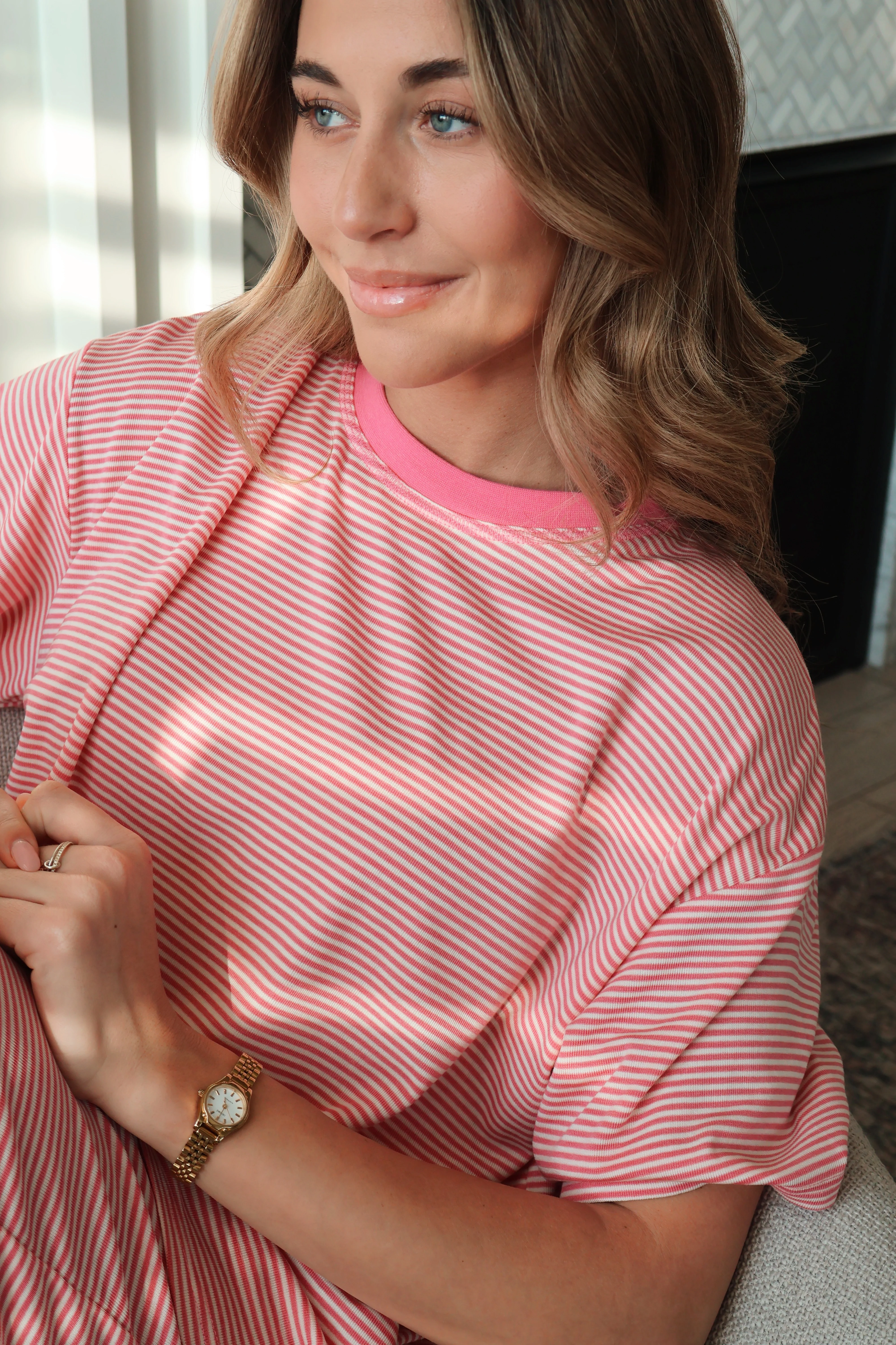 Dreamy Days Stripe Ribbed Tee - Image 11