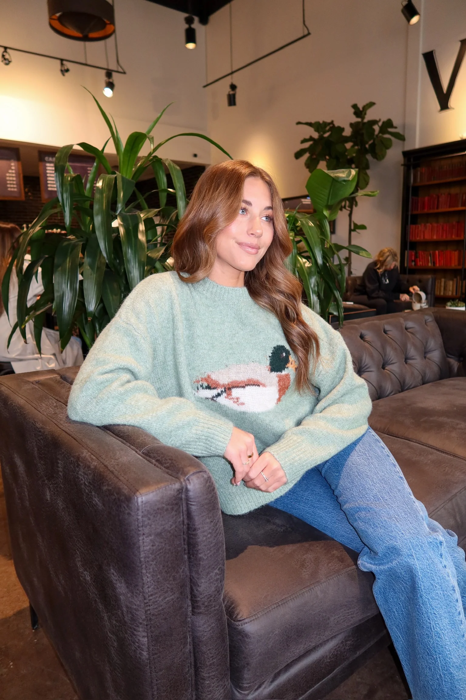 Duck Knit Sweater in Sage - Image 4
