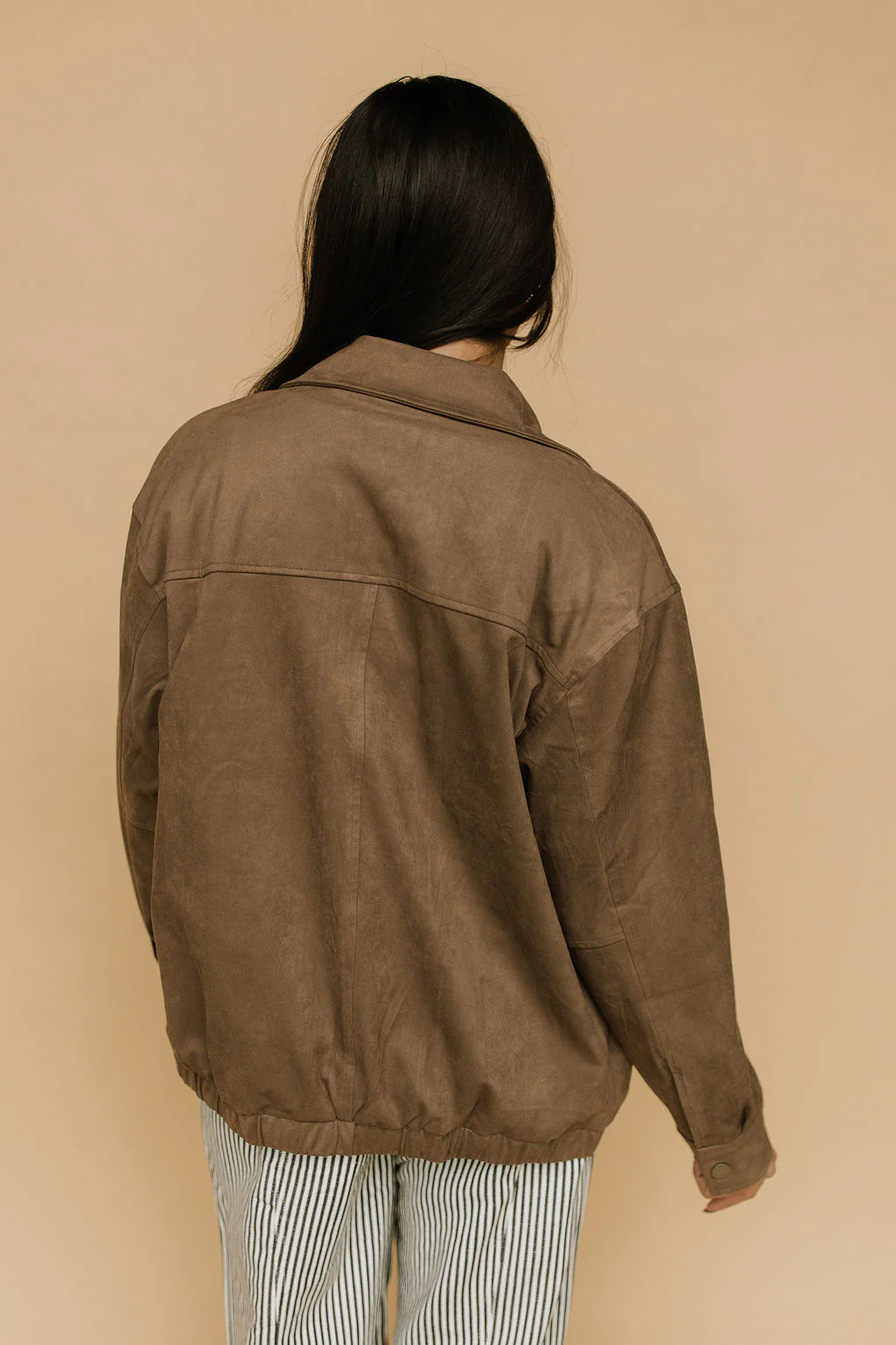 Egan Suede Bomber Jacket - Image 5