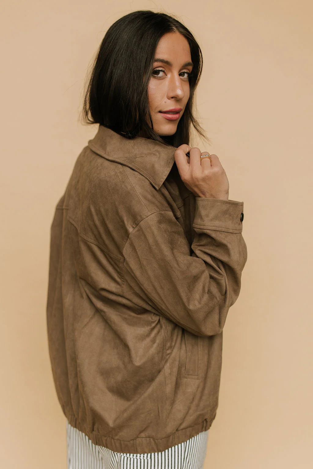 Egan Suede Bomber Jacket - Image 6