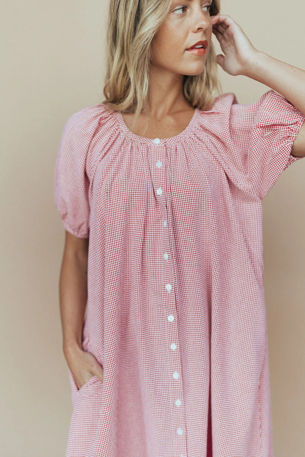 Eliza Gingham Maxi Dress in Red - Image 5