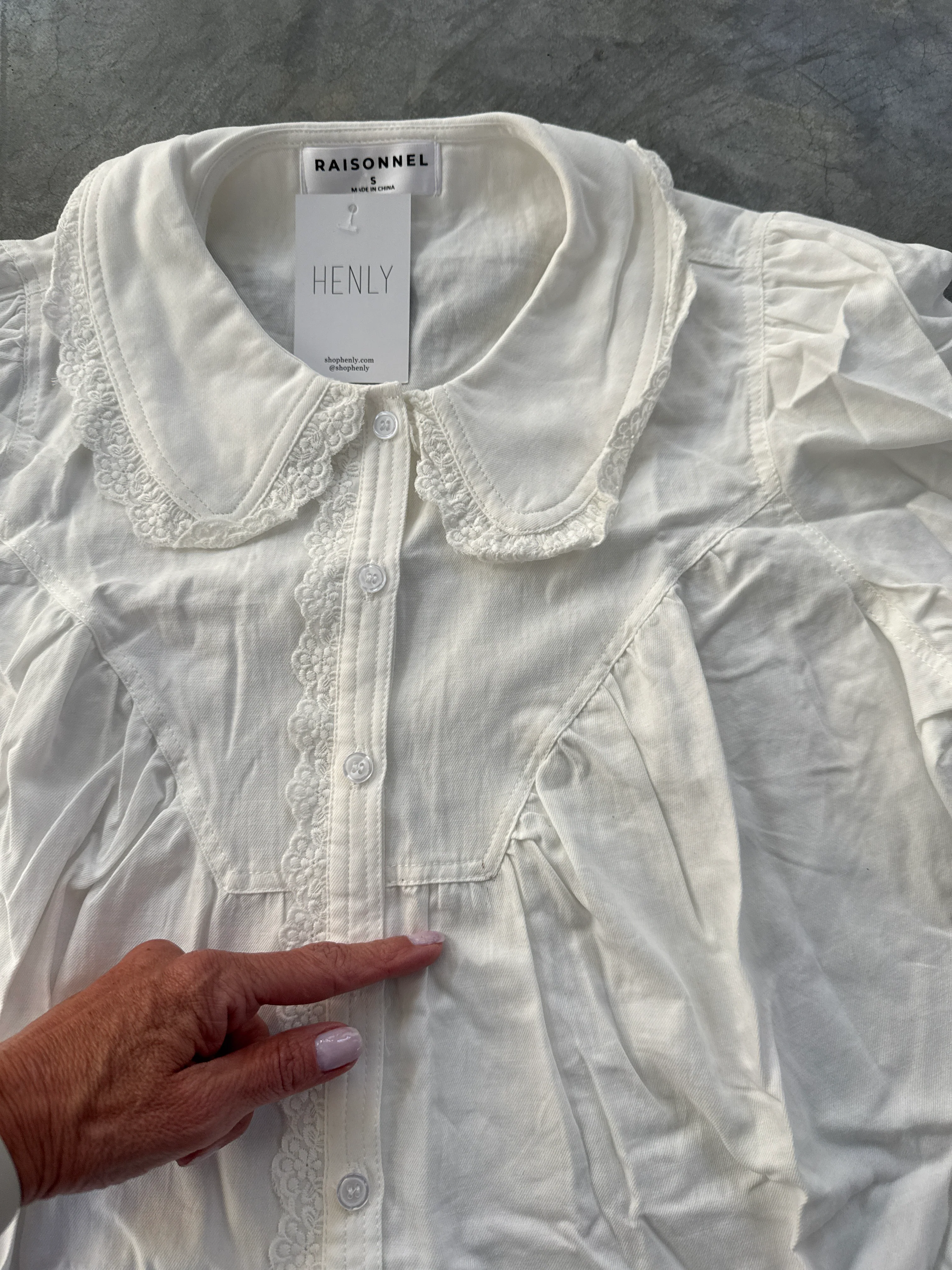 FINAL SALE - FLAWED Everly White Blouse - Small - Image 2