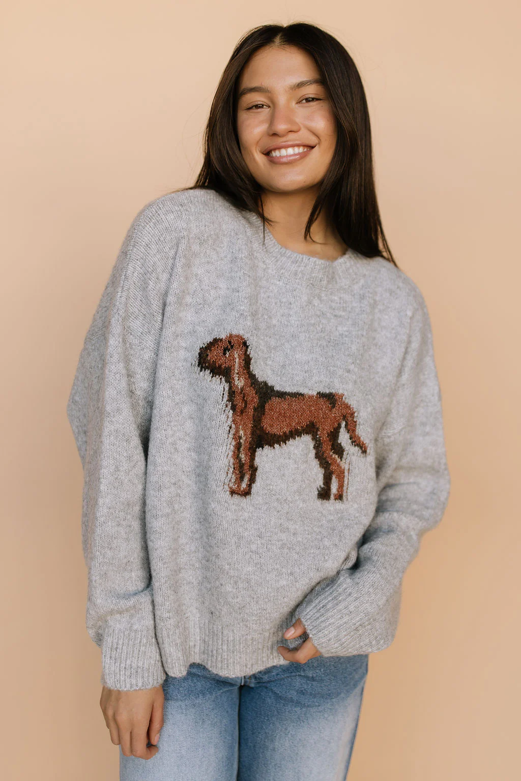FINAL SALE - Hound Knit Sweater in Grey - Image 2