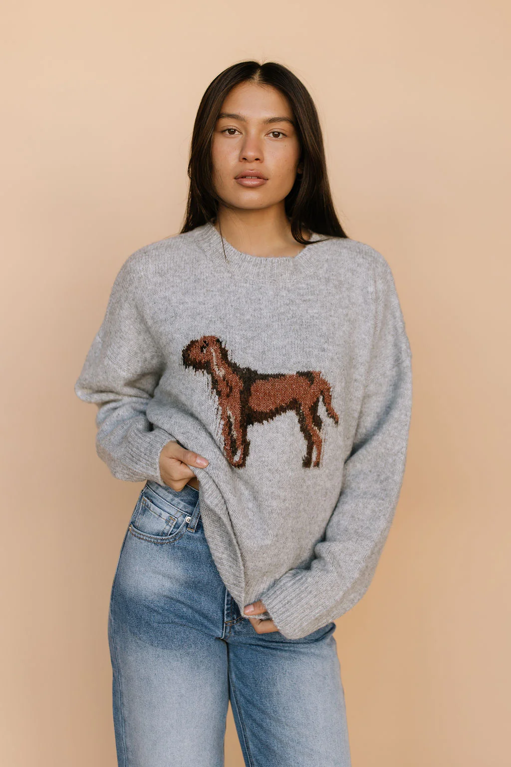 FINAL SALE - Hound Knit Sweater in Grey - Image 6