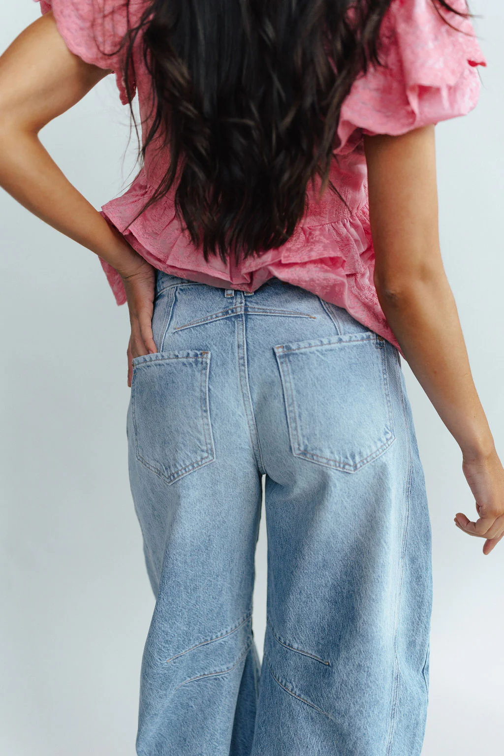 Free People Good Luck Mid-Rise Barrel Jeans in Ultra Light Beam - Image 7
