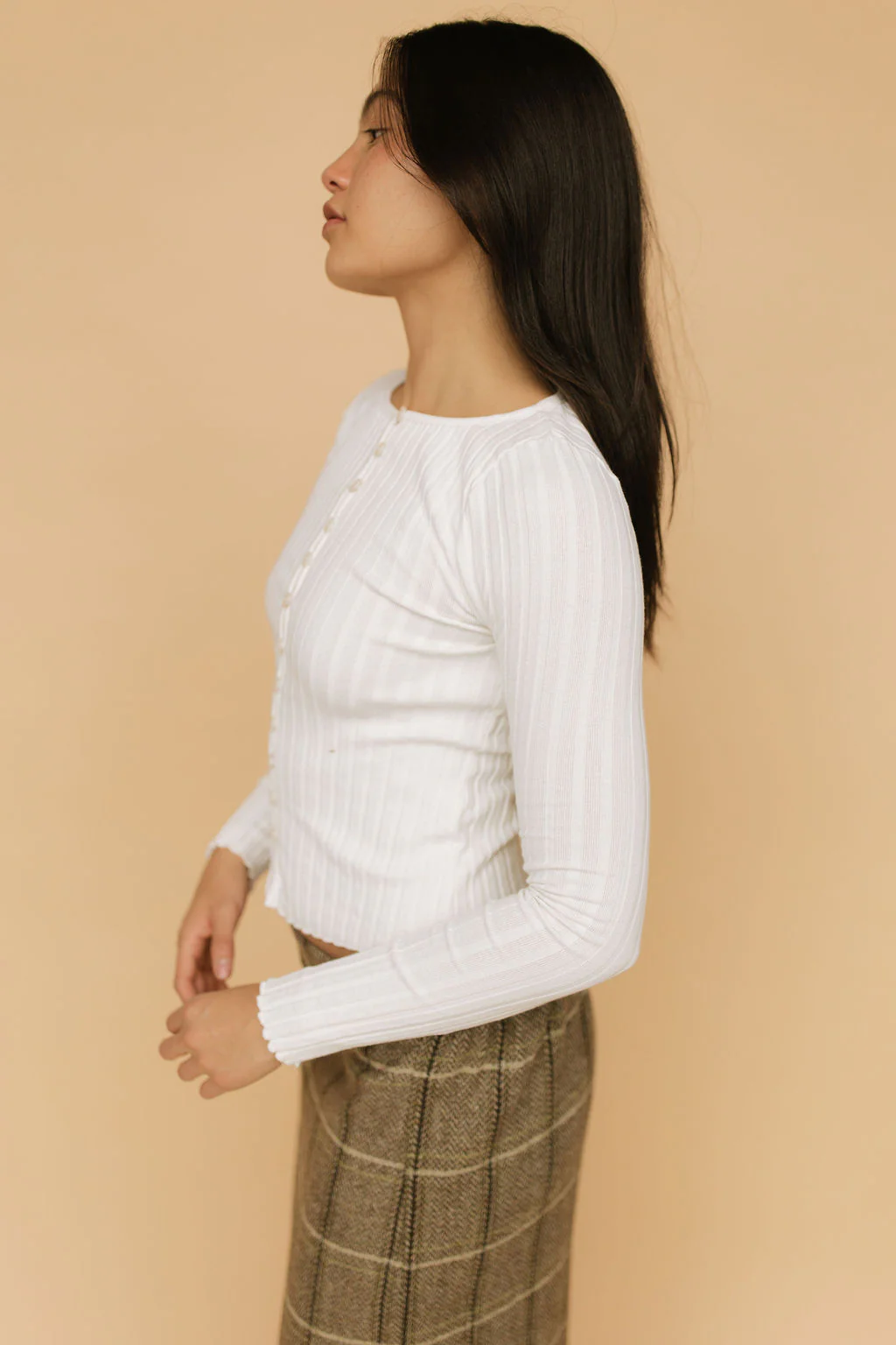 FINAL SALE - Free People Tilly Long Sleeve Cardi in Ivory - Image 3
