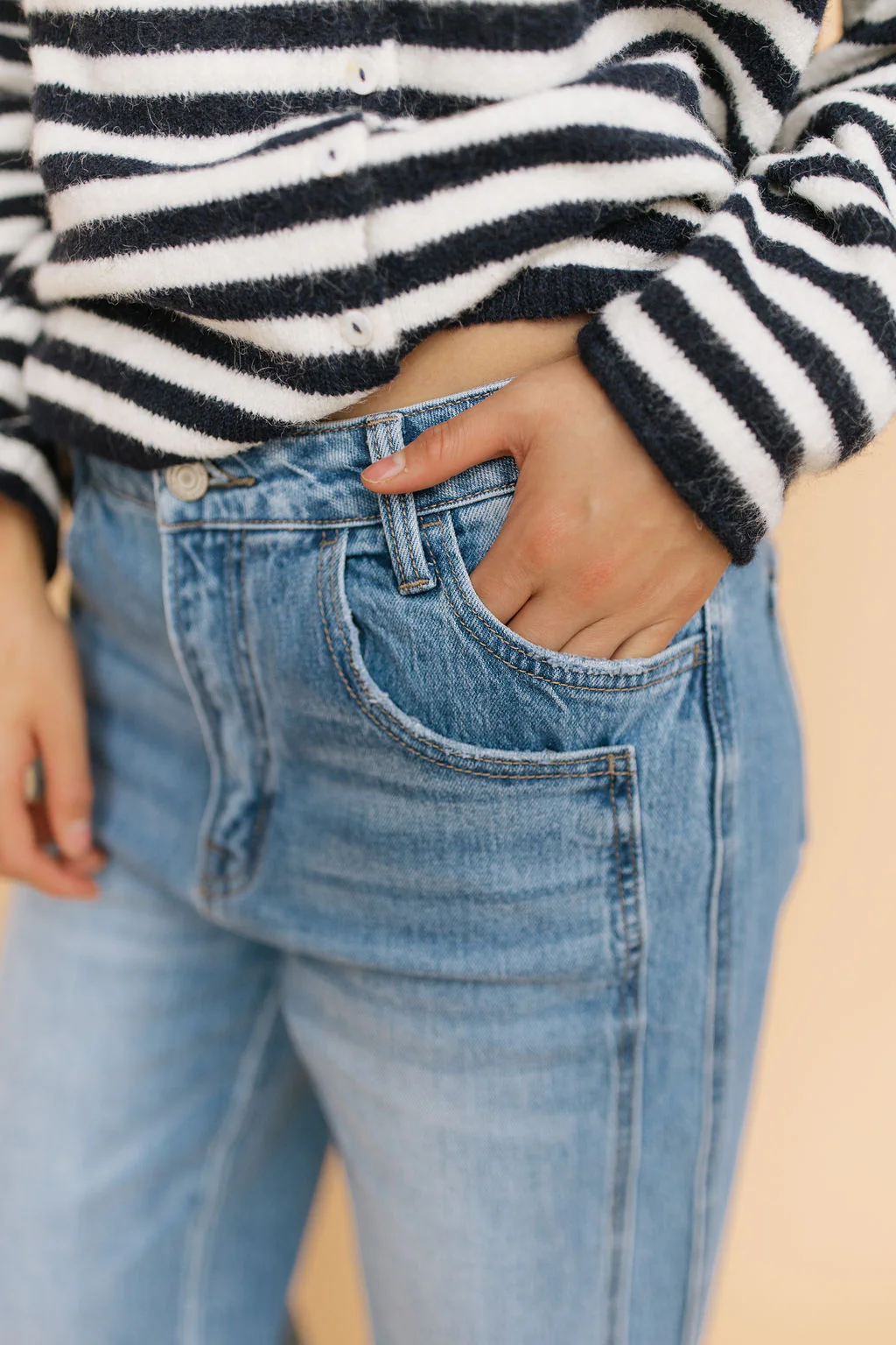 FINAL SALE - Greer Wide Leg Cuffed Jeans - Image 3