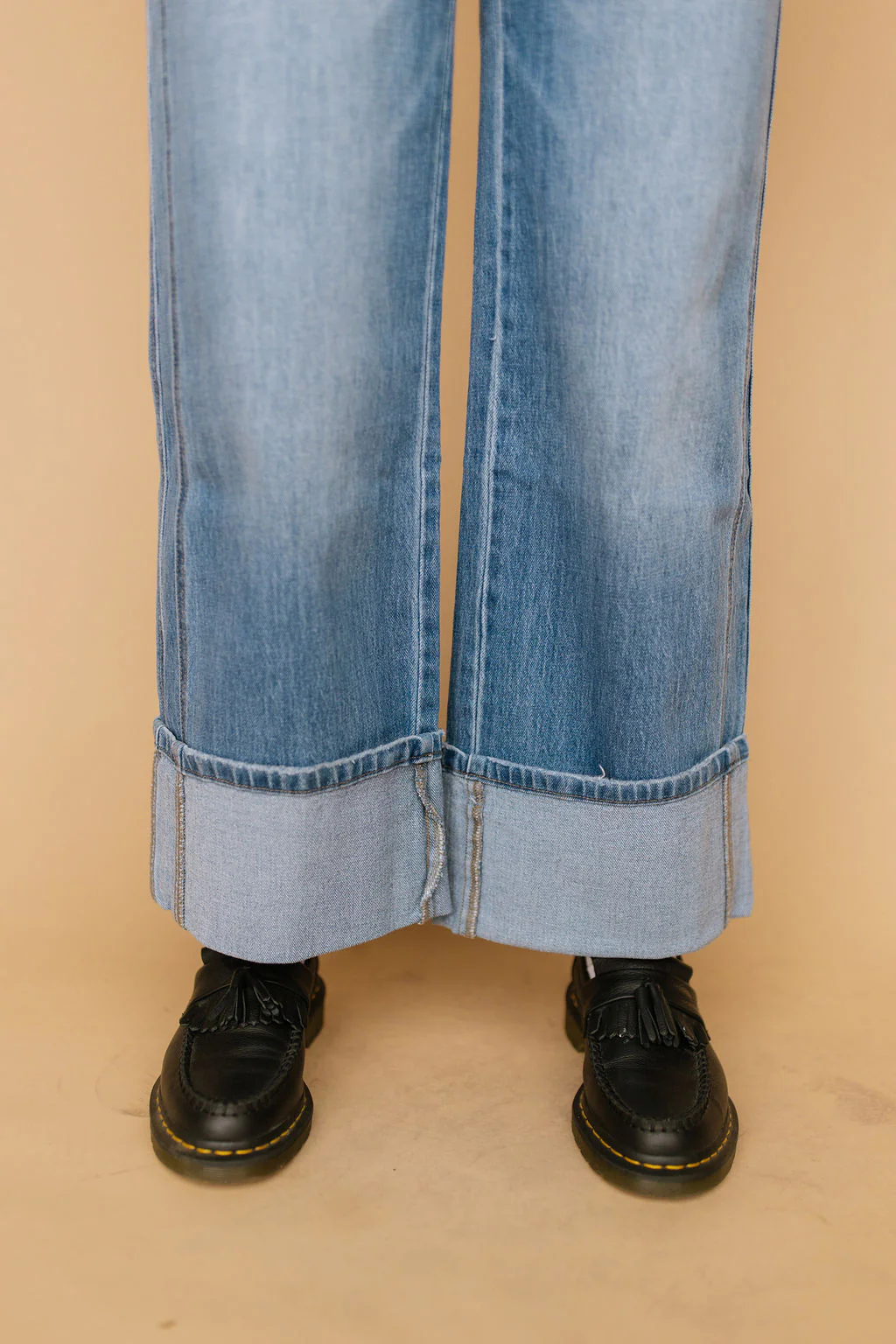 FINAL SALE - Greer Wide Leg Cuffed Jeans - Image 5