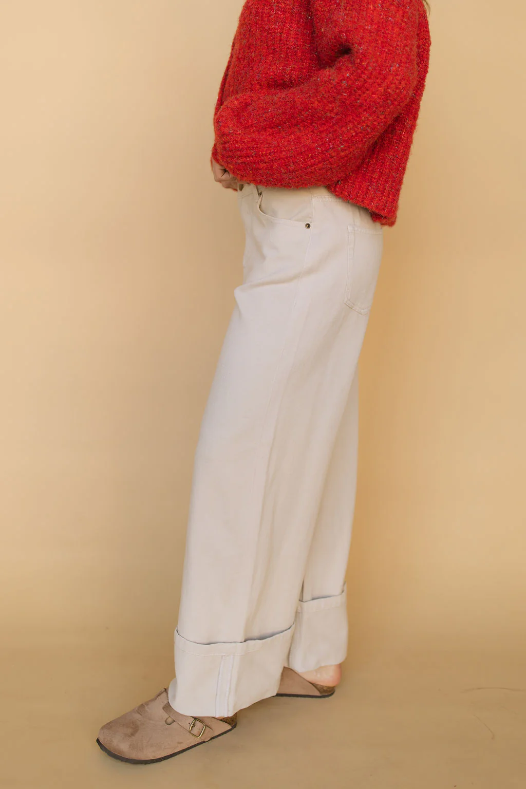 Hailey Cuffed Pants in Cream - Image 3