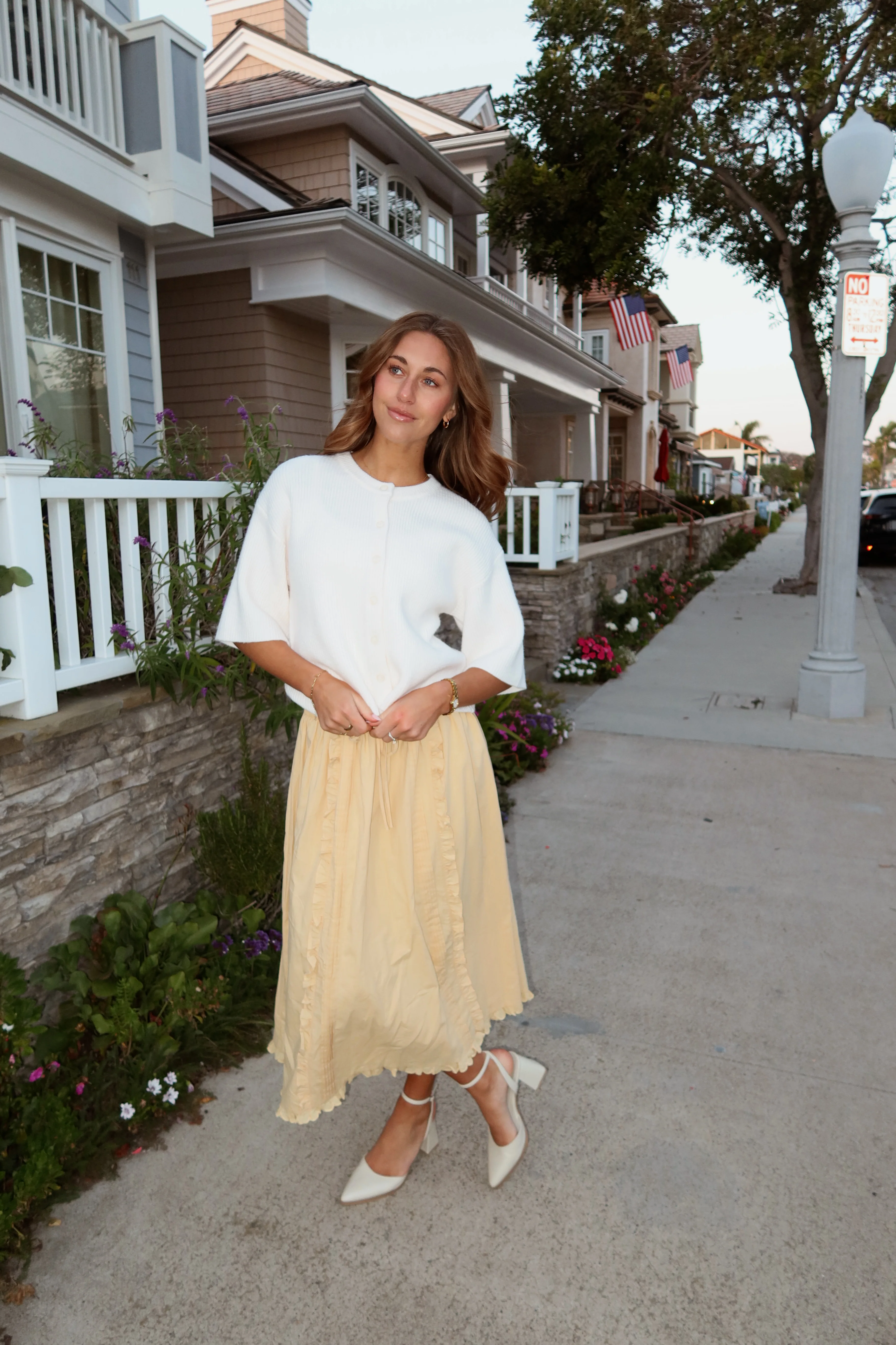 Hattie Cotton Apron Skirt in Honey - Image 3