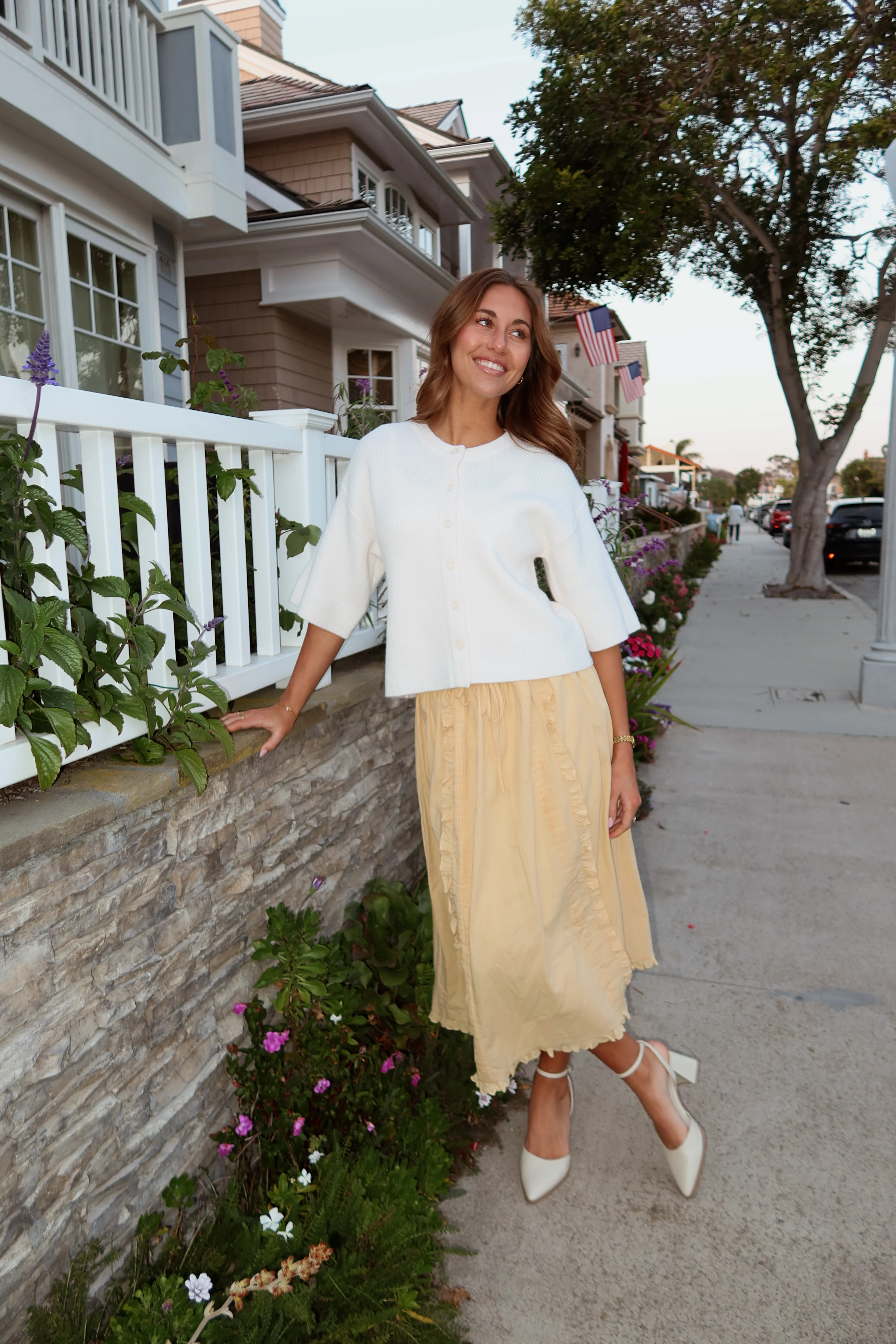Hattie Cotton Apron Skirt in Honey - Image 4