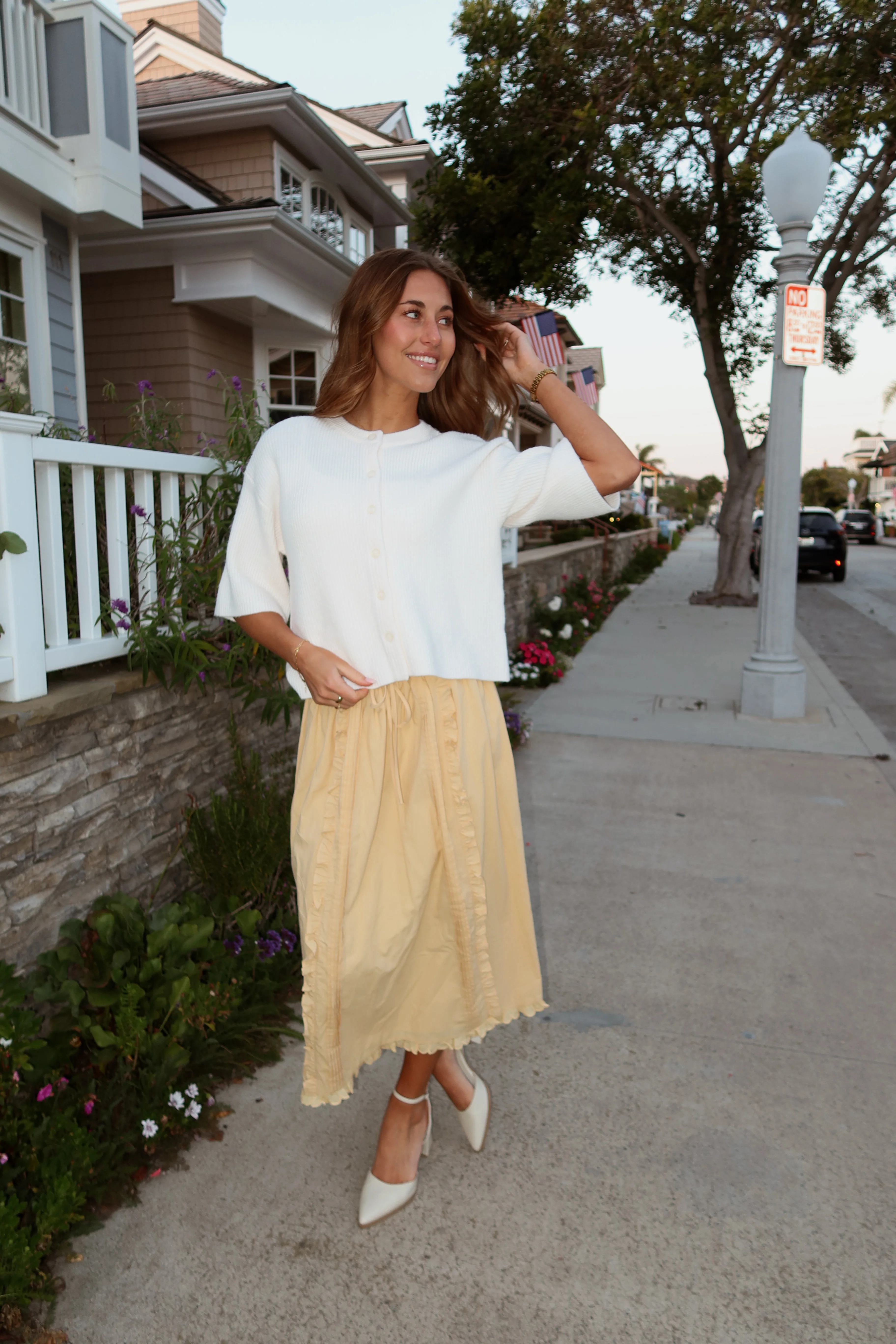 Hattie Cotton Apron Skirt in Honey - Image 6