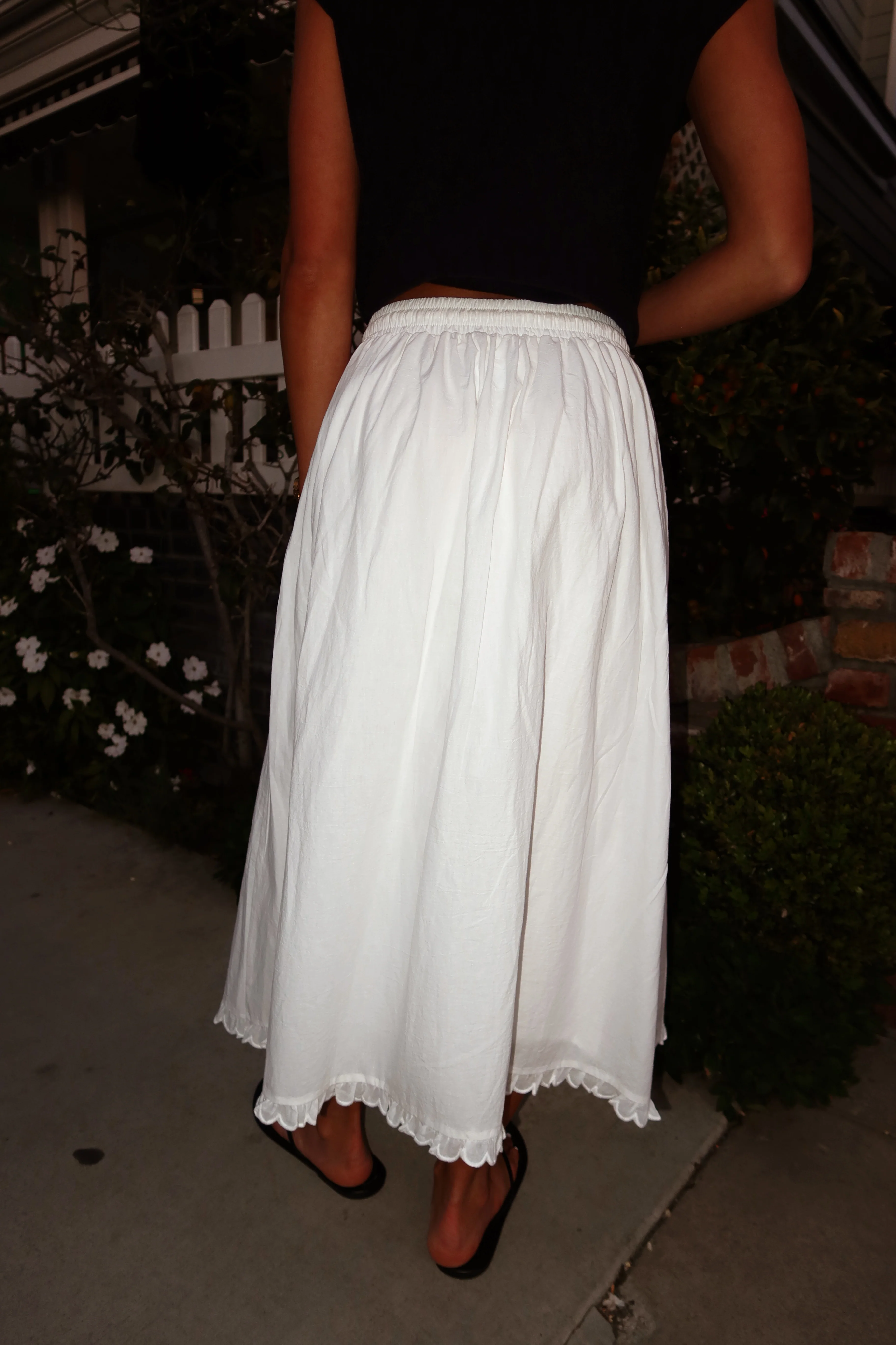 Hattie Cotton Apron Skirt in Ivory - Image 5