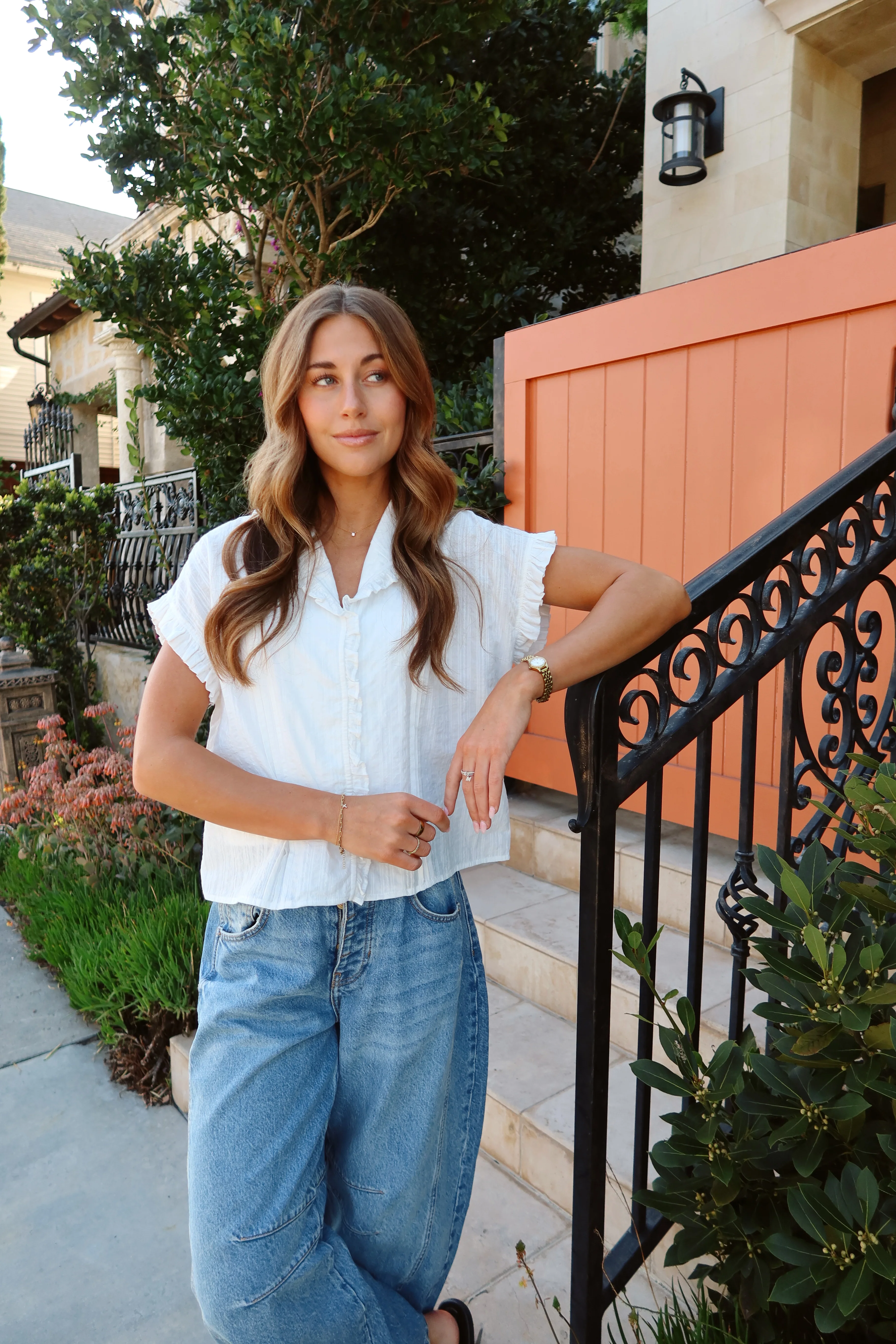 Hattie Cotton Ruffle Blouse - Image 6