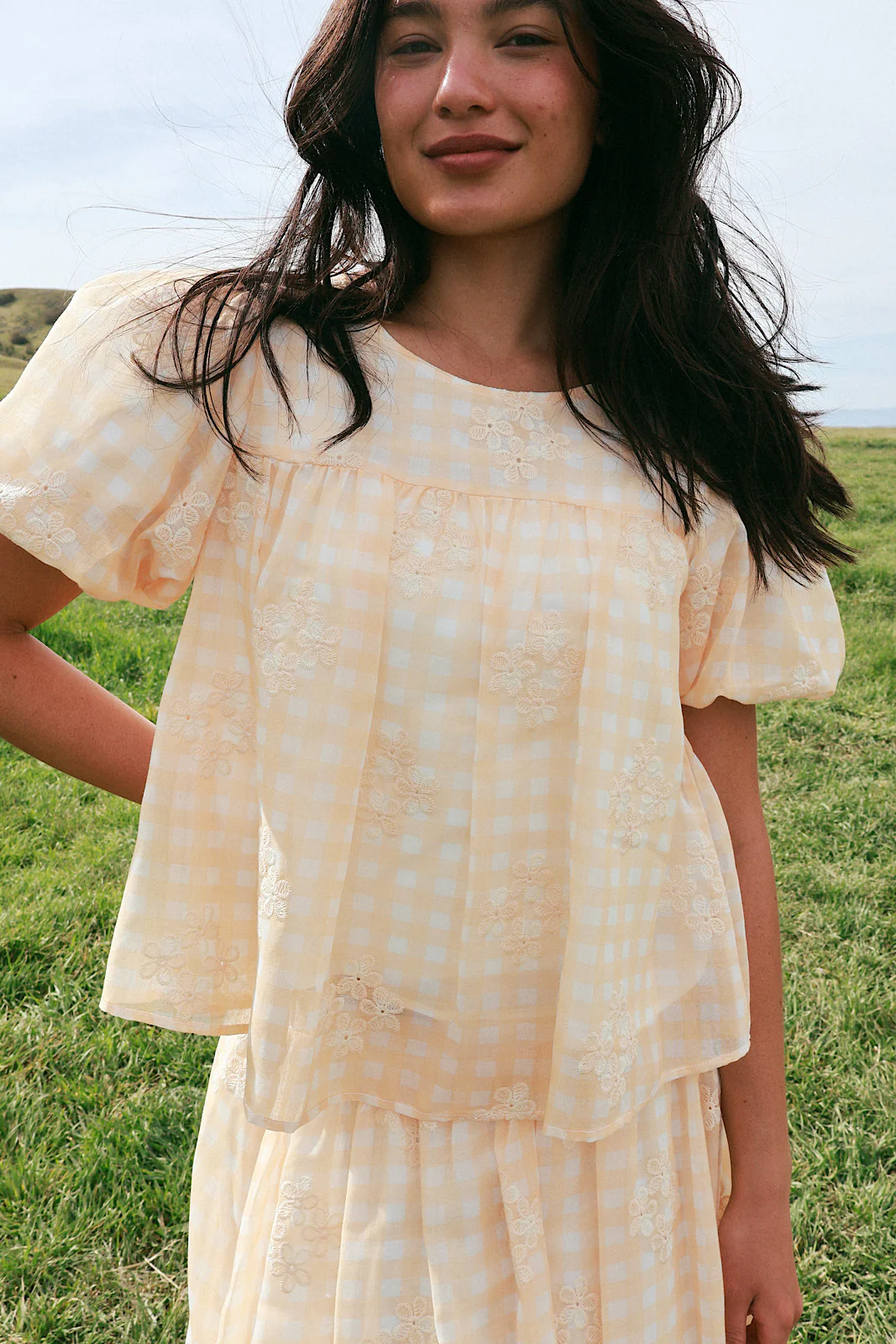 Holland Embroidered Gingham Blouse - Image 2