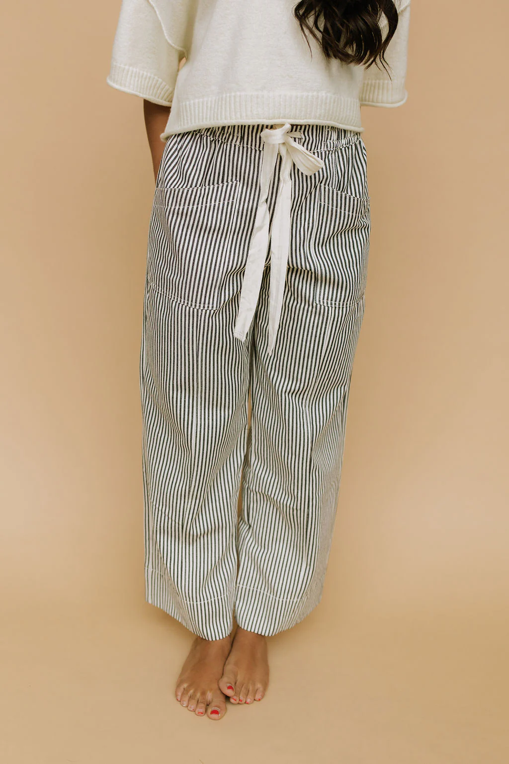 Hollis Stripe Pants in Black - Image 5