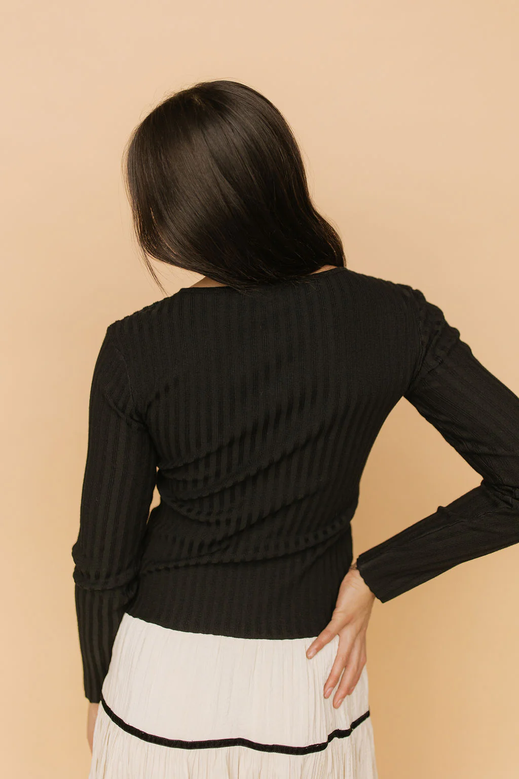 FINAL SALE - Indy Ribbed Cardigan in Black - Image 4