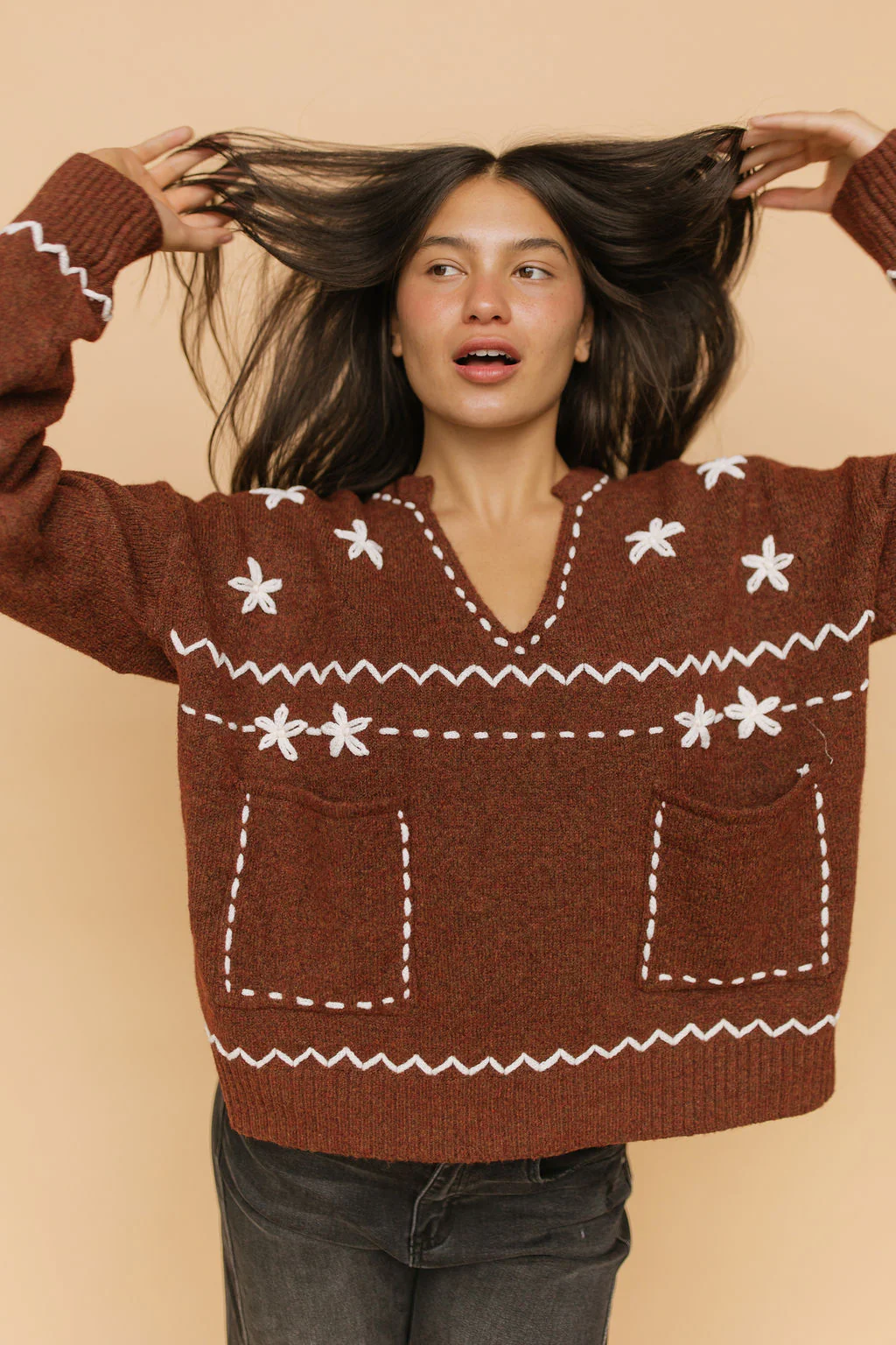 FINAL SALE - Ines Embroidered Sweater - Image 4