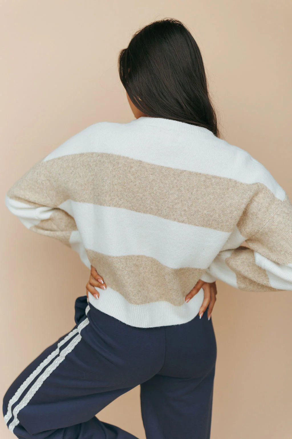 FINAL SALE - Jace Stripe Cardigan in Cream - Image 5