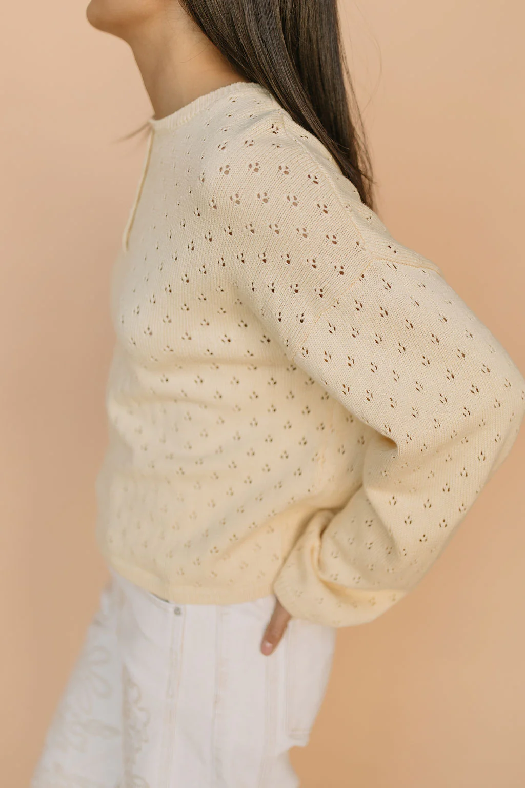Jules Pointelle Sweater in Buttercup - Image 4