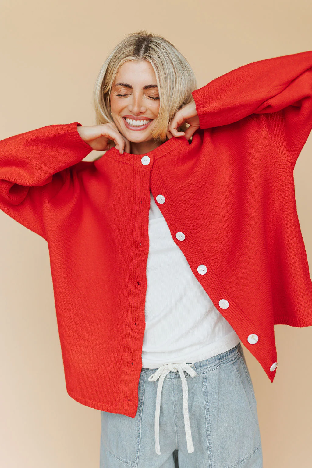 Julia Cardigan in Red - Image 6