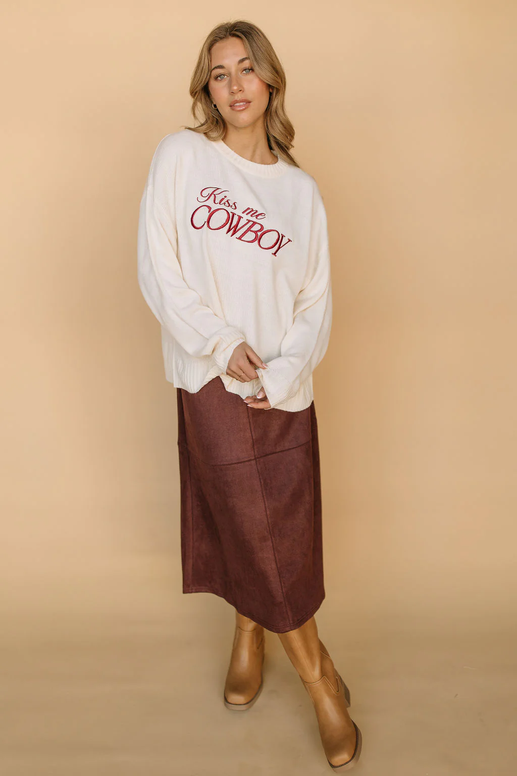FINAL SALE - Kiss Me Cowboy Sweater - Image 3